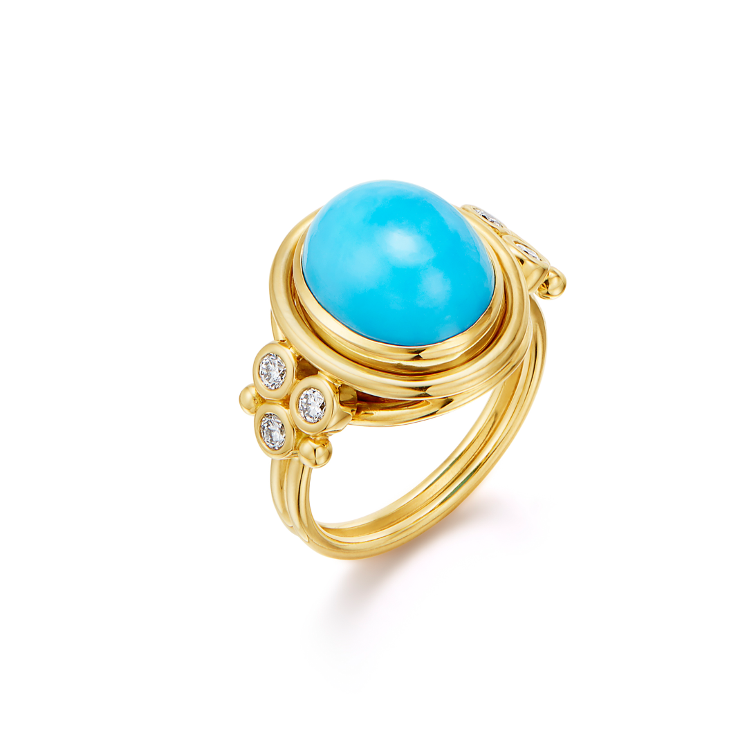 Temple St. Clair Classic Turquoise Ring - Elegant Sterling Silver Jewelry for Women | Perfect for Weddings, Parties & Everyday Wear