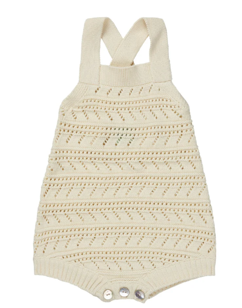 FUB Baby Pointelle Romper for Boys & Girls (6M-24M) - Soft & Breathable Cotton Outfit for Playtime, Daycare & Casual Wear