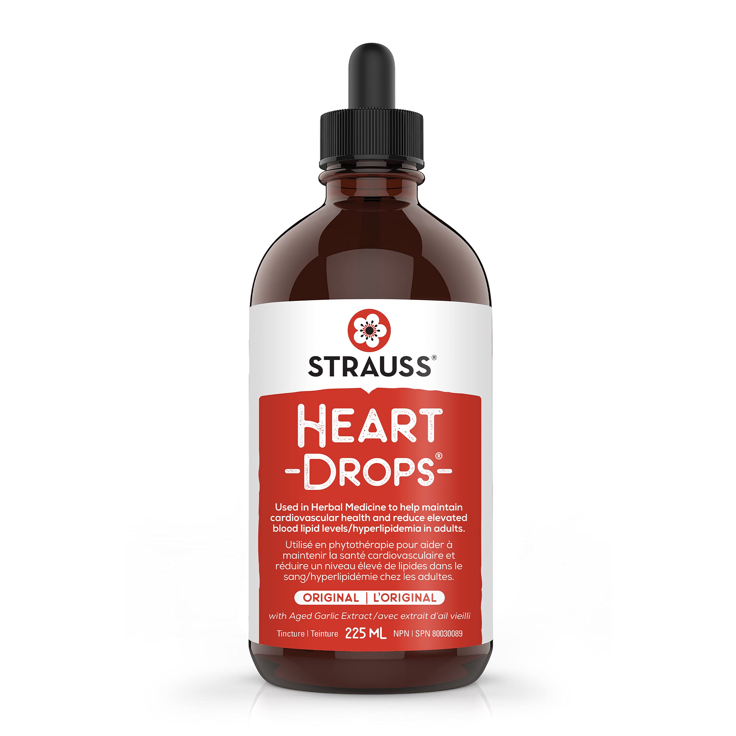 Strauss Heartdrops Aged Garlic Extract Supplement - Natural Herbal Support for Heart Health & Cardiovascular System - 7.6 fl oz Original Flavor - Promotes Healthy Circulation for Active Lifestyles & Wellness Routines