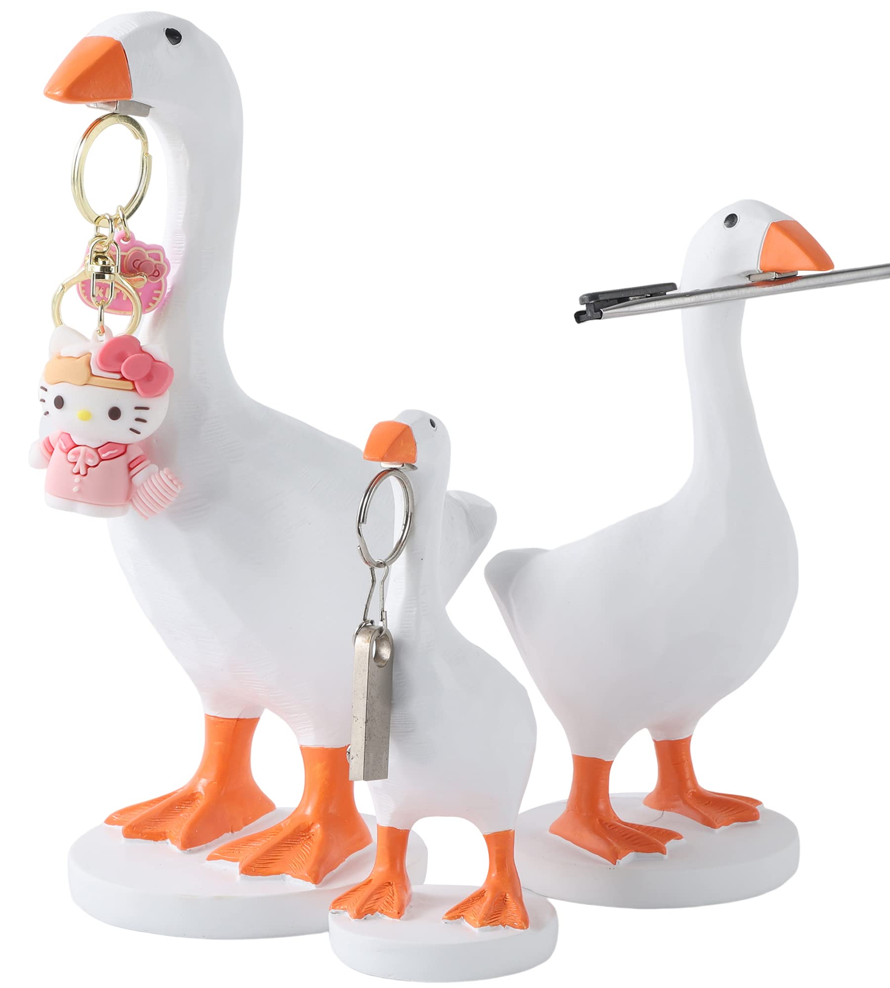 GRAPMKTG Magnetic Goose Key Holder - Cute Home & Office Decor, Kawaii Aesthetic Tabletop Organizer - Funny Housewarming Gift for Women & Men (1 Pack, Large) - Perfect for Bedroom, Entryway, or Workspace