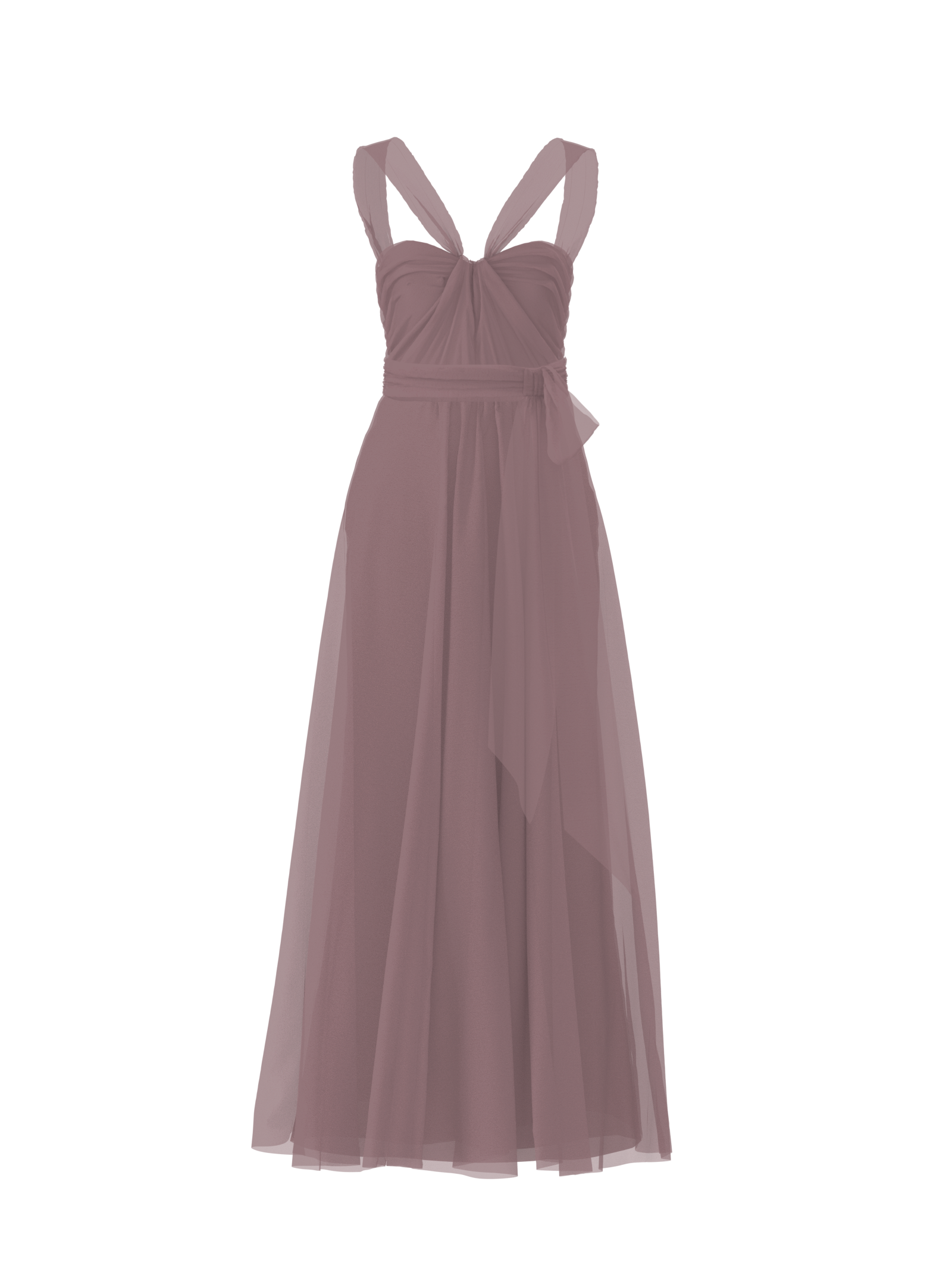 Elegant Cerisa Bodice & Justine Skirt Set with Sash Belt in Mauve - Perfect for Weddings, Prom, and Formal Events