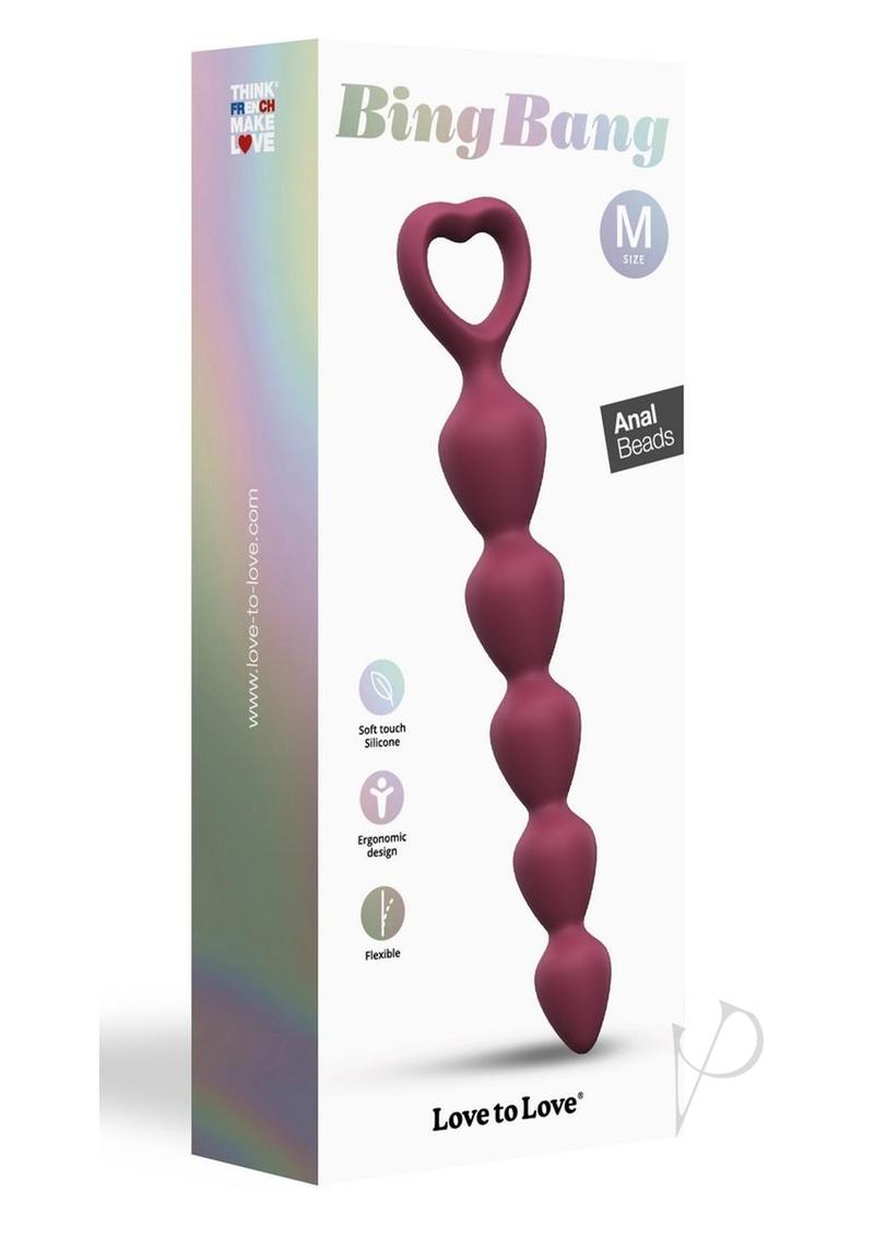 Bing Bang Silicone Anal Beads - Medium Size, Plum Star Color - Perfect for Couples Play & Solo Pleasure