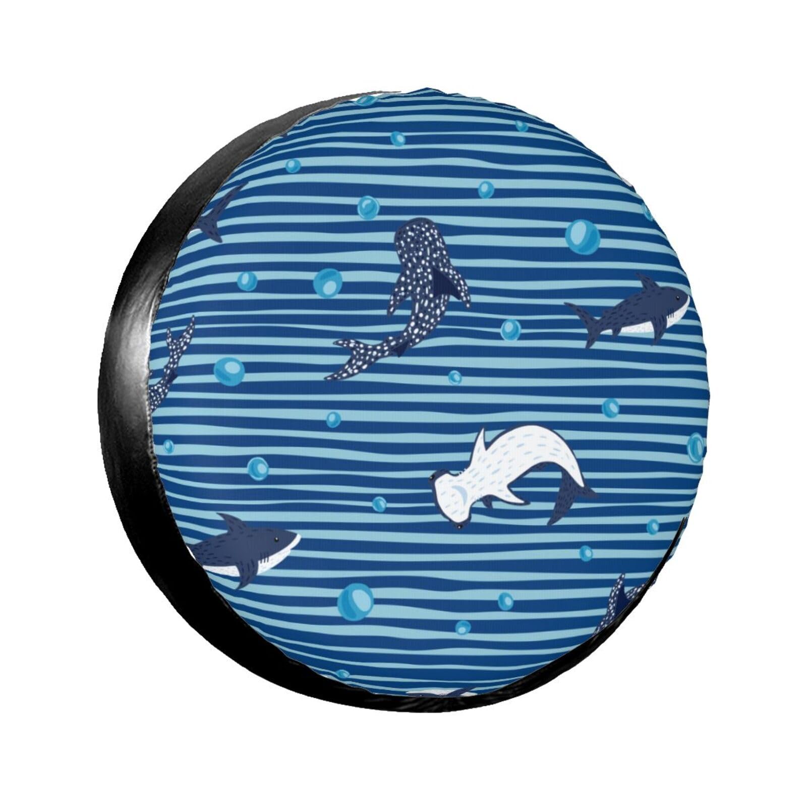 Shark Design Waterproof UV-Resistant Universal Spare Tire Cover - Fits 17
