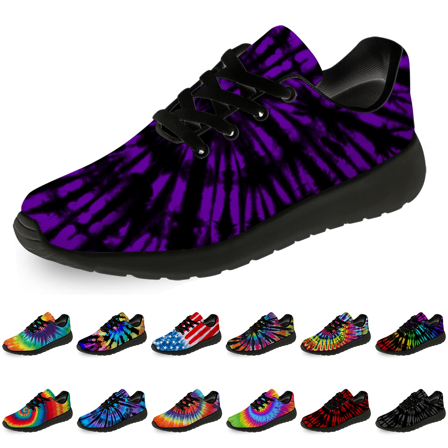 Tie Dye Running Shoes for Women & Men - Comfortable Walking Tennis Sneakers for Jogging, Sports & Casual Wear - Perfect Gift for Athletes & Fitness Enthusiasts