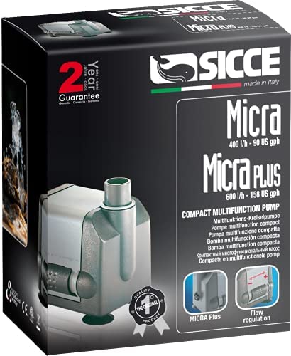Sicce Micra 90 GPH Compact Multifunction Aquarium Pump - Ideal for Small Fish Tanks, Nano Reefs & Hydroponics Systems