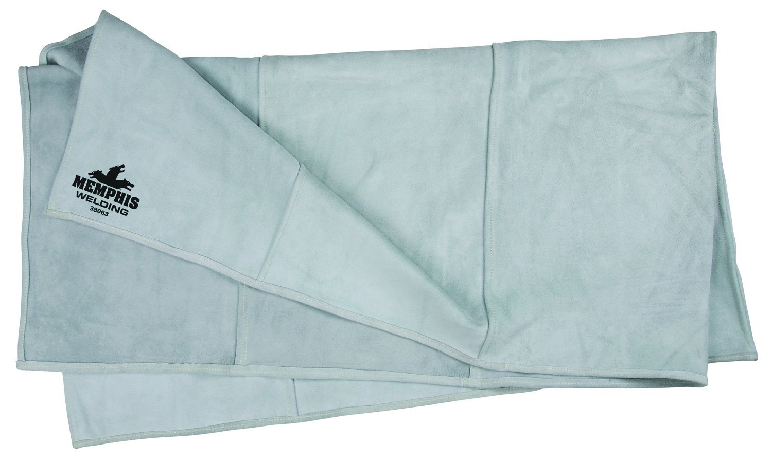 MCR Safety 38063 Heavy Duty Side-Split Leather Welding Blanket - 6' x 3' Fireproof Heat Resistant Gray Welding Cover for Metalworking, Forge, and DIY Projects