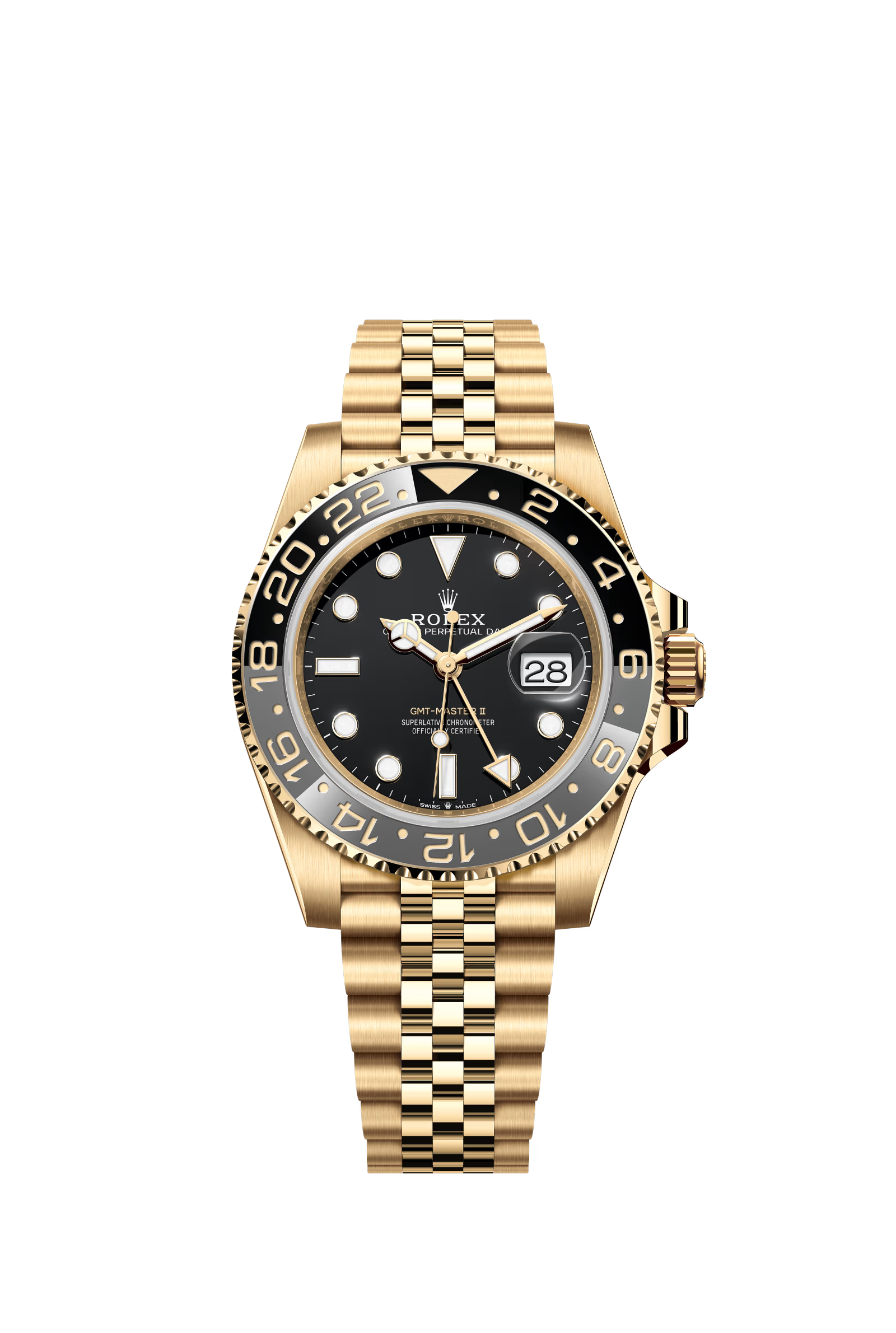Rolex GMT Master II 126718GRNR 18K Yellow Gold Men's Watch 40mm Black Dial Jubilee Bracelet - Luxury Timepiece for Travel, Business & Special Occasions