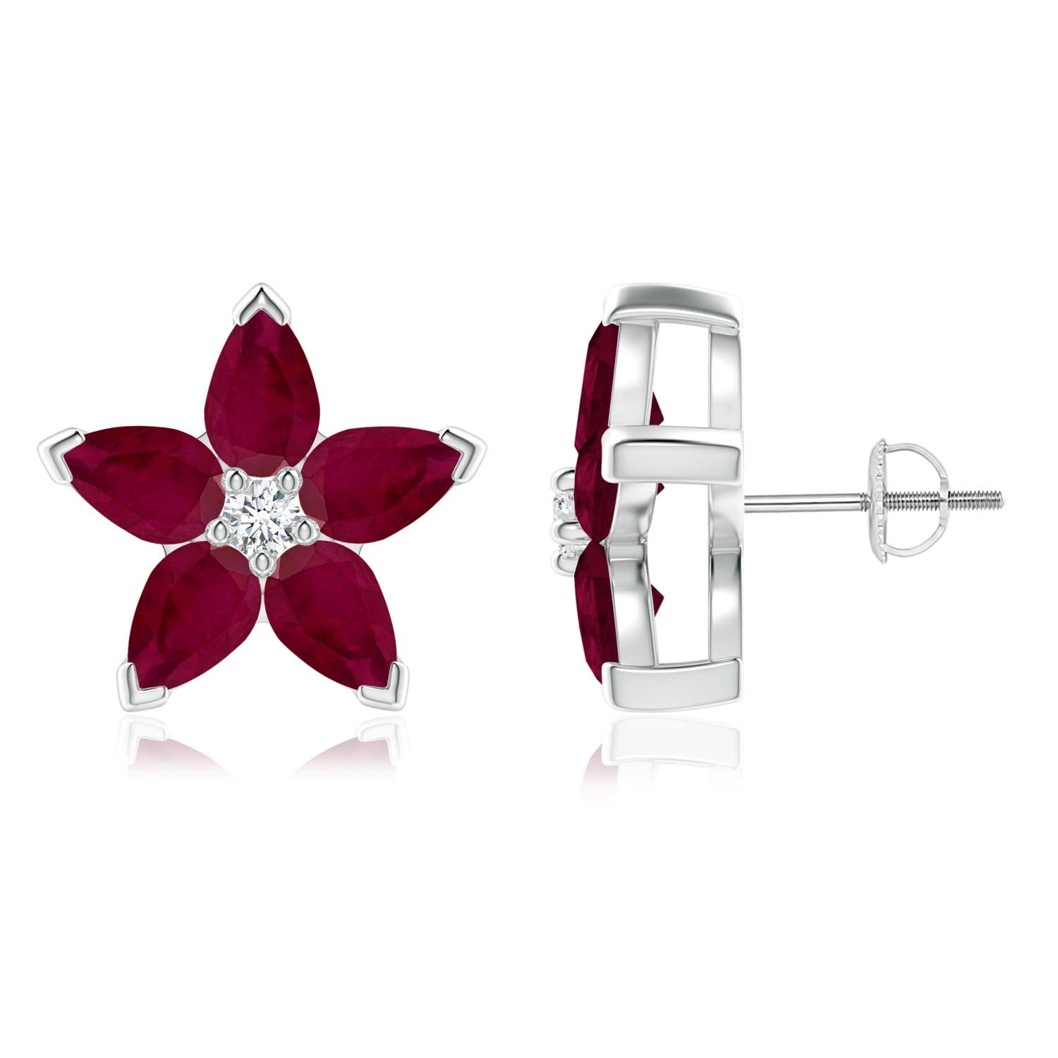 Natural Ruby Stud Earrings for Women - 14K Solid Gold/Platinum July Birthstone Jewelry | Elegant Gift for Her, Birthday, Wedding, Anniversary | Perfect for Everyday Wear, Date Nights & Special Occasions