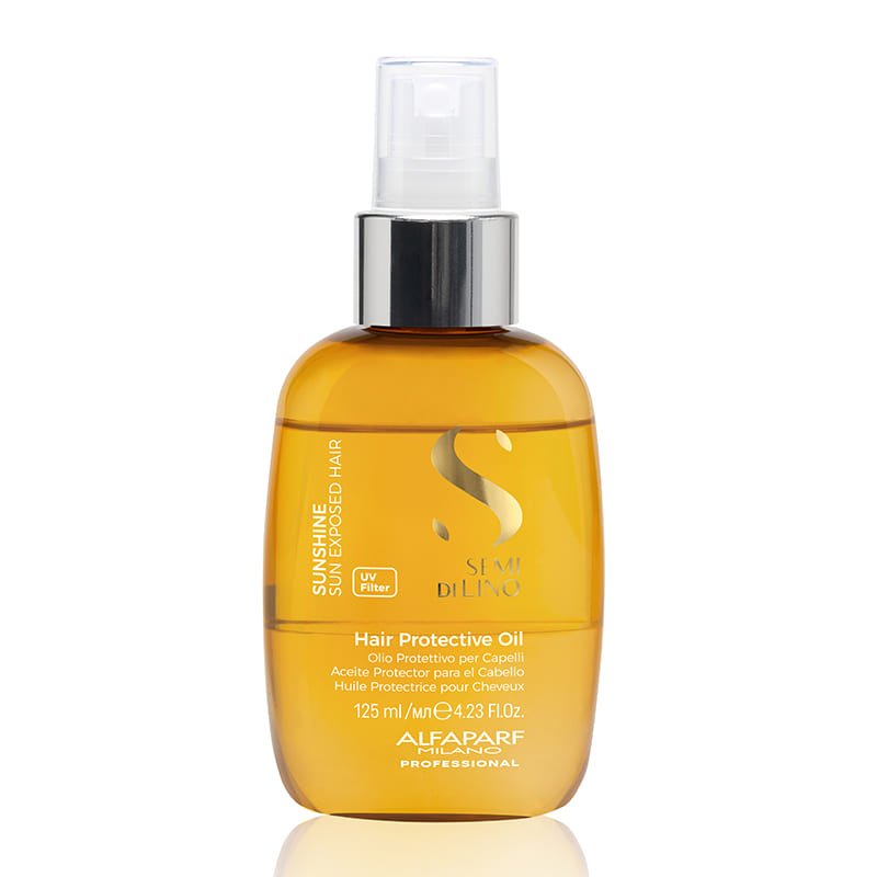 Alfaparf Semi Di Lino Sunshine Hair Protective Oil - UV Protection & Hydration for Sun-Exposed Hair - Perfect for Beach, Pool & Summer Outdoor Activities
