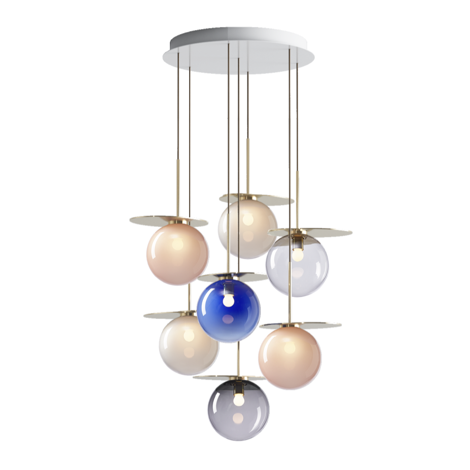 Umbra 7-Piece Chandelier Lighting Set - Modern Crystal Ceiling Light Fixture for Dining Room, Bedroom & Living Room Decor