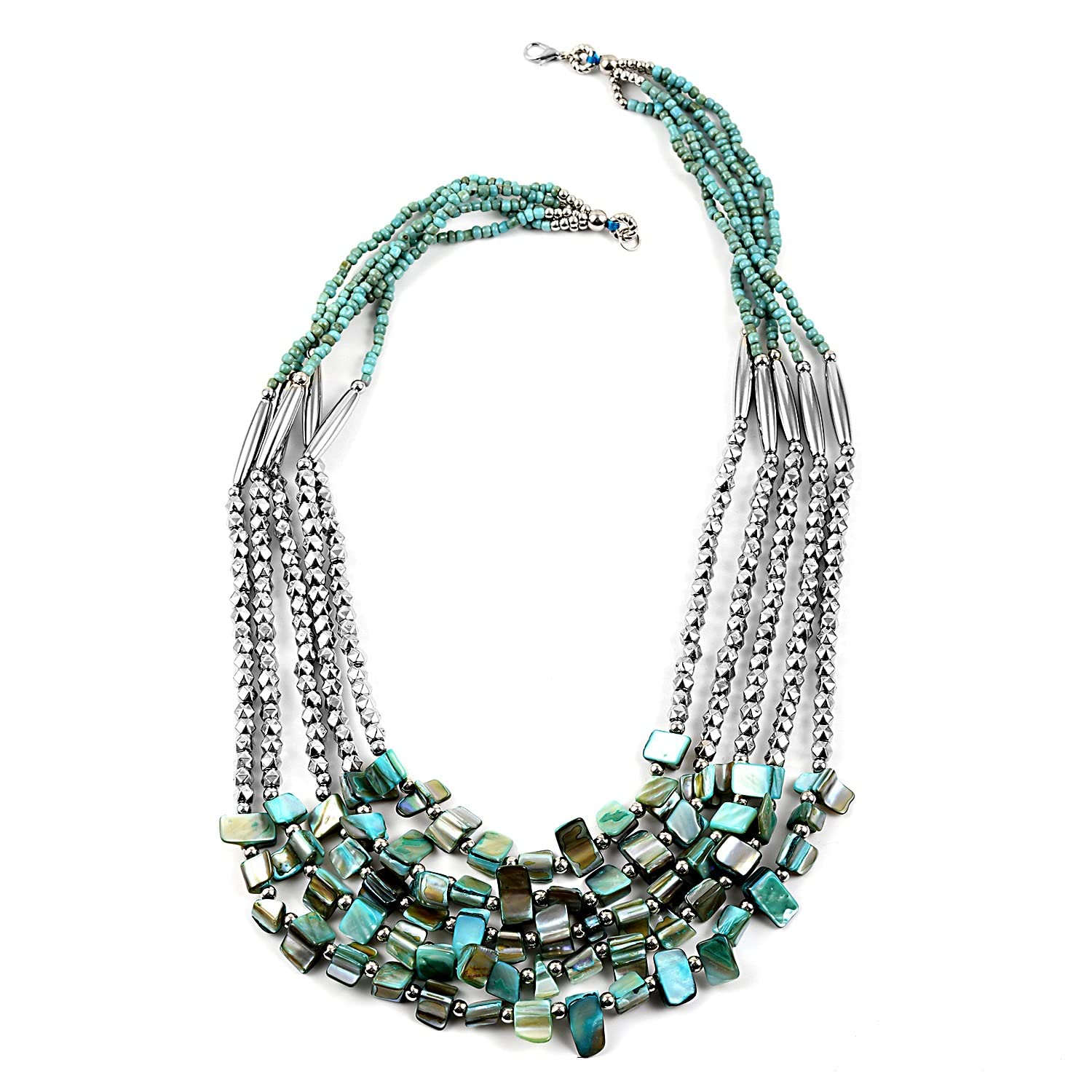 Shop LC Seed Bead Therapy Multi-Strand Layered Choker Necklace for Women - 24