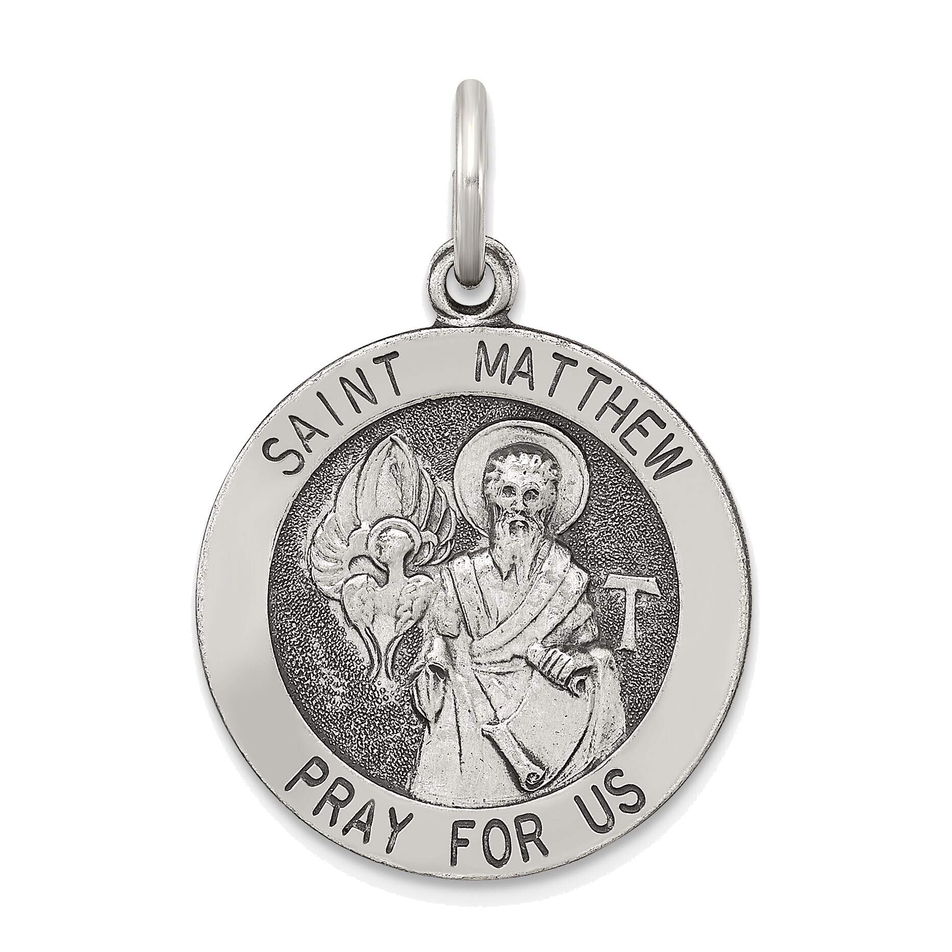 Sterling Silver St. Matthew Medal Jewelry for Religious Gifts