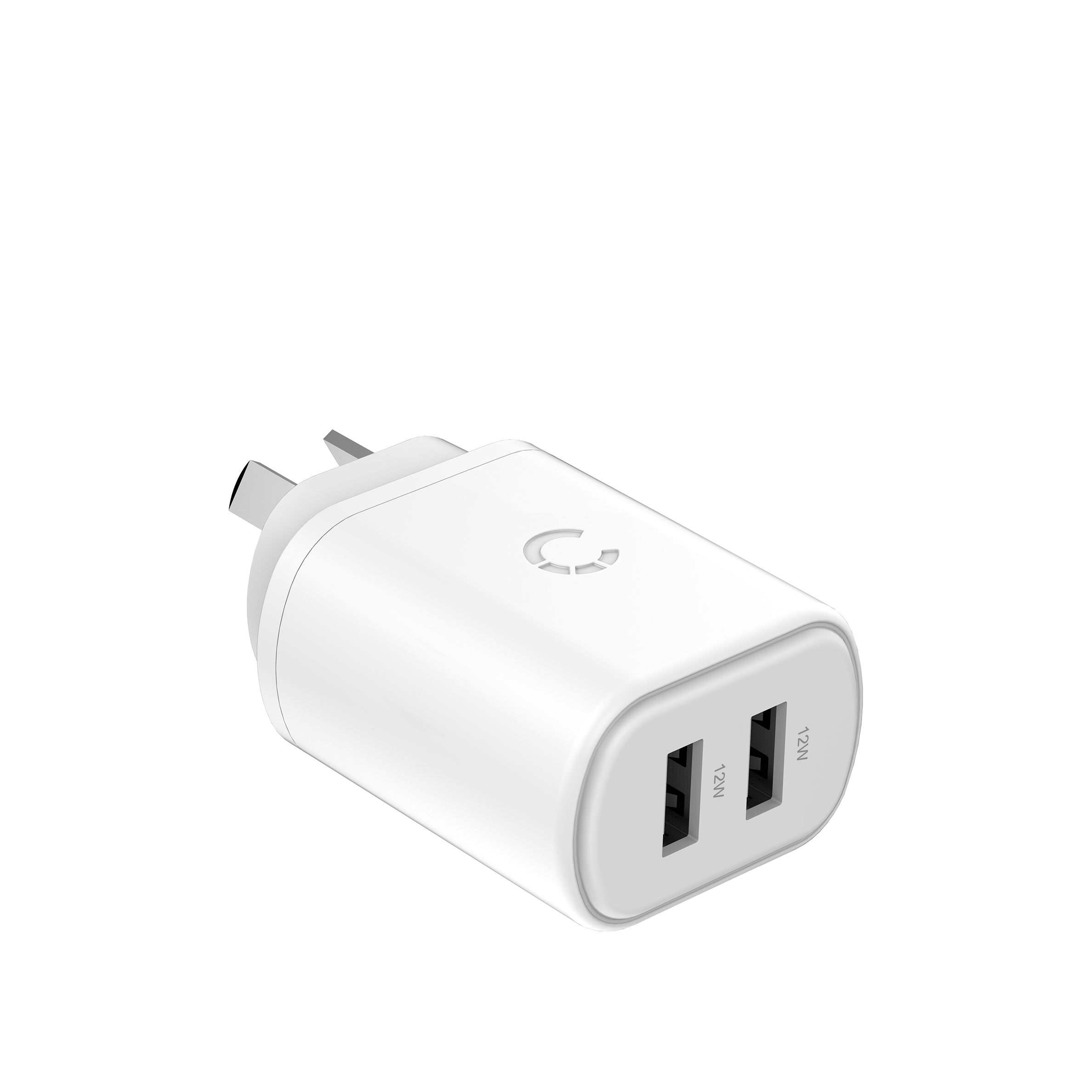 12W USB A Dual Port Wall Charger - Fast Charging Adapter for iPhone, Android, Tablets - Perfect for Home, Office, Travel