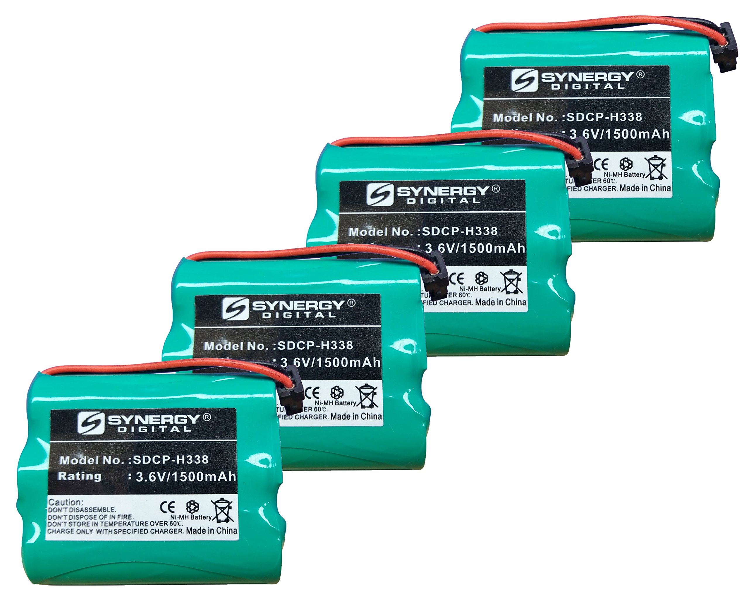 Synergy Digital Cordless Phone Batteries - 4 Pack Ni-MH 3.6V 1500mAh Replacement Batteries for Panasonic KX-TG1743 Cordless Phones | Long-Lasting Power for Home & Office Communication