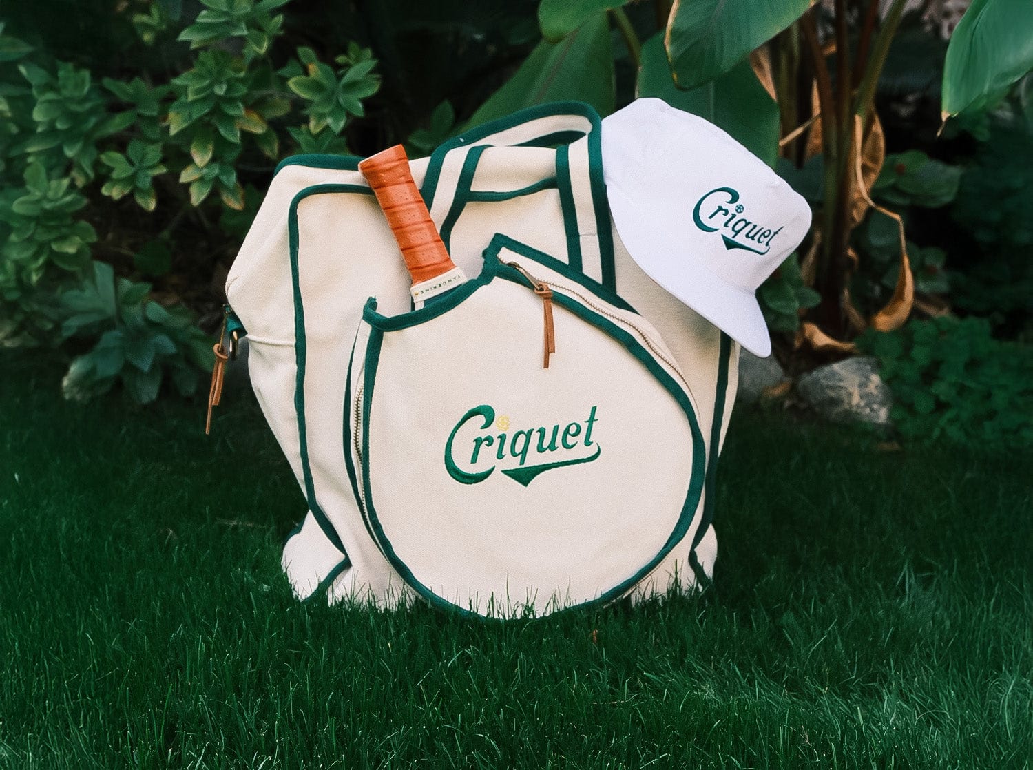 Criquet x Tangerine Pickleball Paddle Bag - Premium Tennis & Pickleball Accessories for Men & Women - Durable Sports Equipment with Multiple Pockets - Perfect for Court, Gym & Travel - Script Green