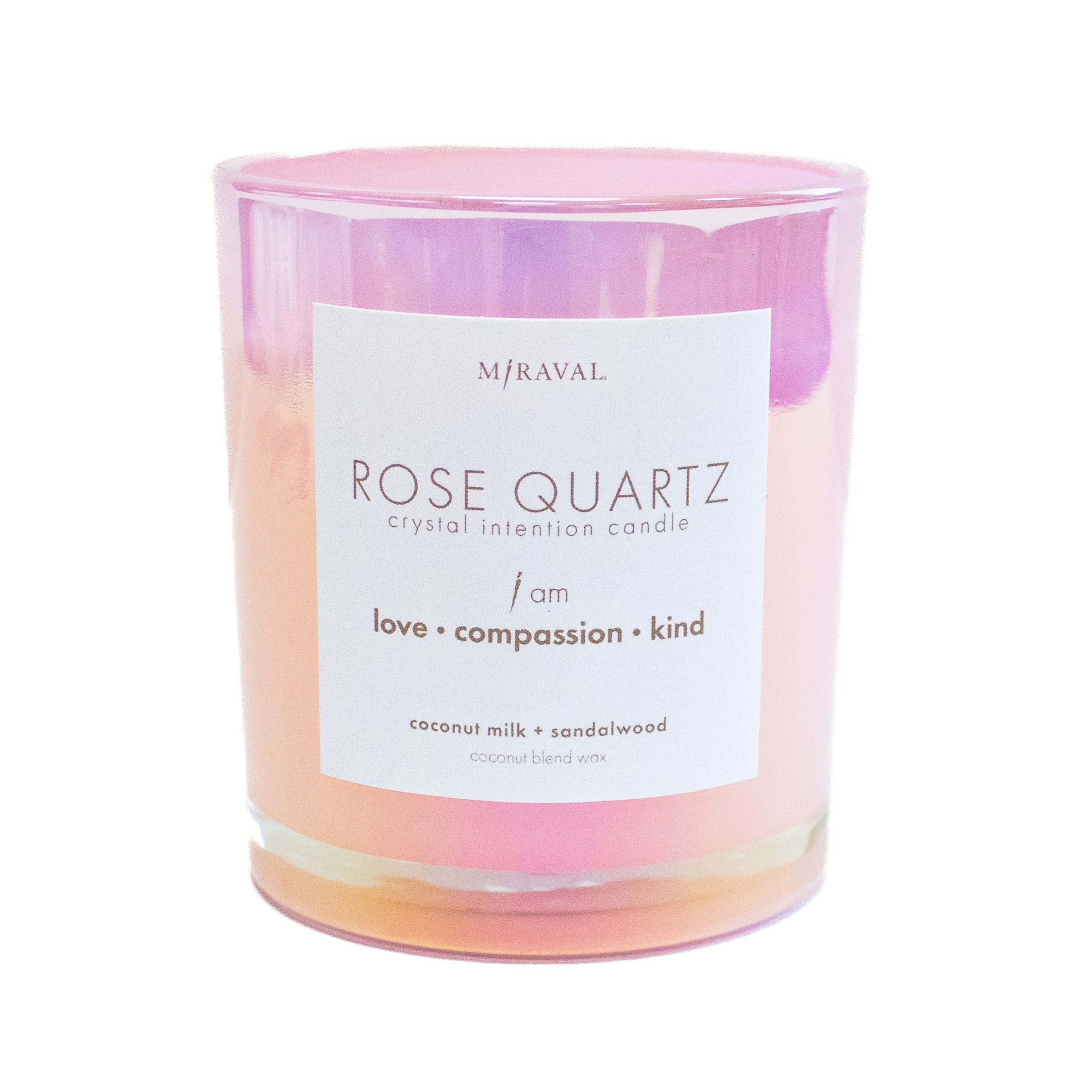 Rose Quartz Crystal Intention Candle for Meditation, Healing & Positive Energy - Perfect for Yoga, Reiki & Spiritual Rituals