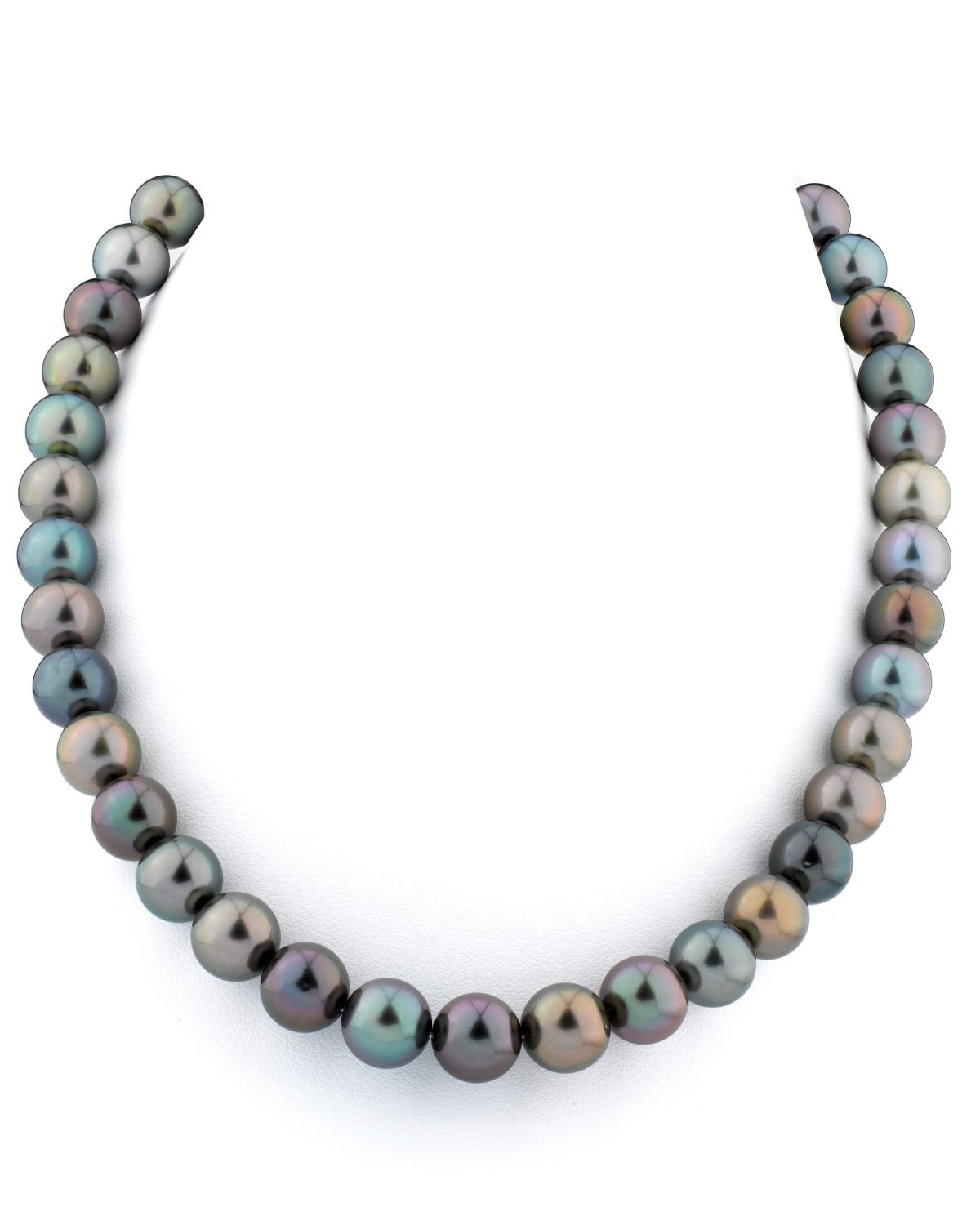 14K Gold 10-11mm Multicolor Tahitian Pearl Necklace for Elegant Occasions