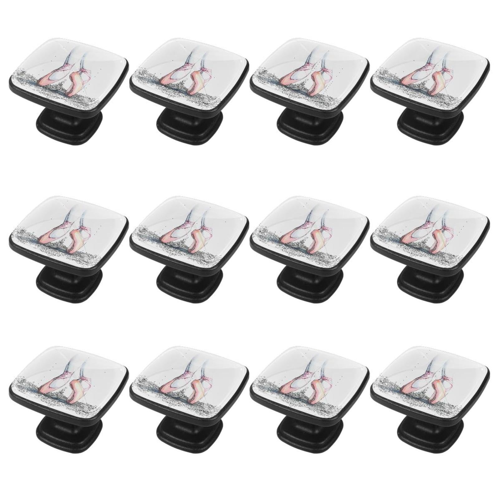 GIAPB 12Pcs Cabinet Handles & Knobs - Elegant Dresser Drawer Pulls for Bedroom Furniture (Ballet Pose Design) - Perfect for Home Renovation, Kitchen Cabinets & Bathroom Storage