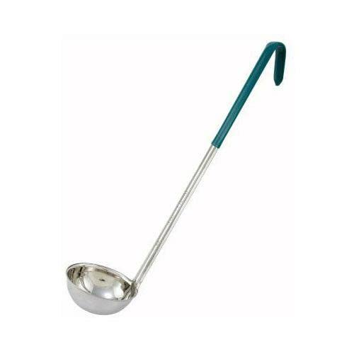 StateOJ 4oz Stainless Steel Ladle with Green Handle - Durable Cooking Spoon for Pasta, Soup & Sauce - Perfect Kitchen Utensil Set for Home & Restaurant Use