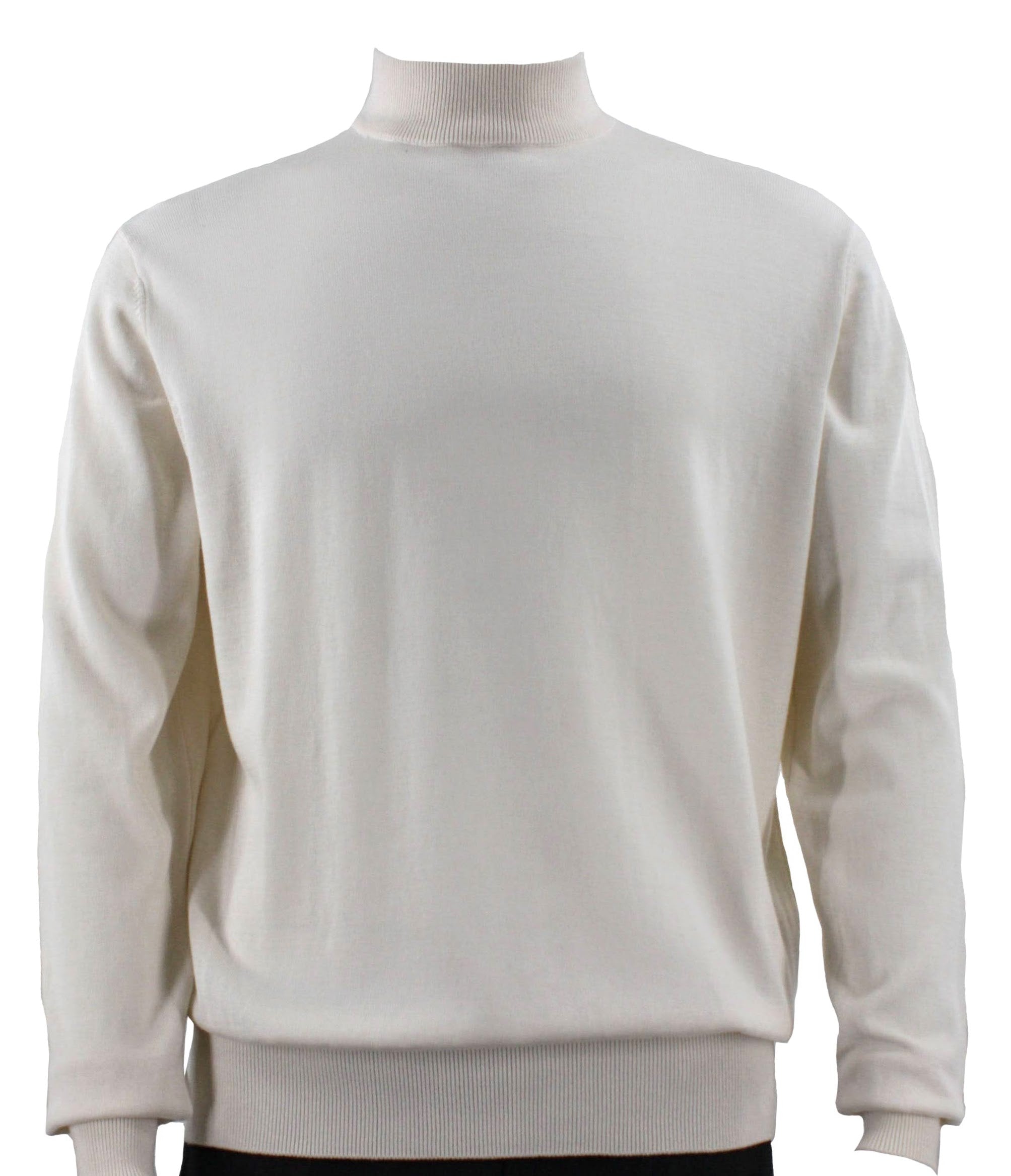 Bassiri Long Sleeve Mock Neck Ivory Sweater for Women - Soft Knit Pullover Top for Fall & Winter - Perfect for Casual Outfits, Office Wear, and Cozy Evenings