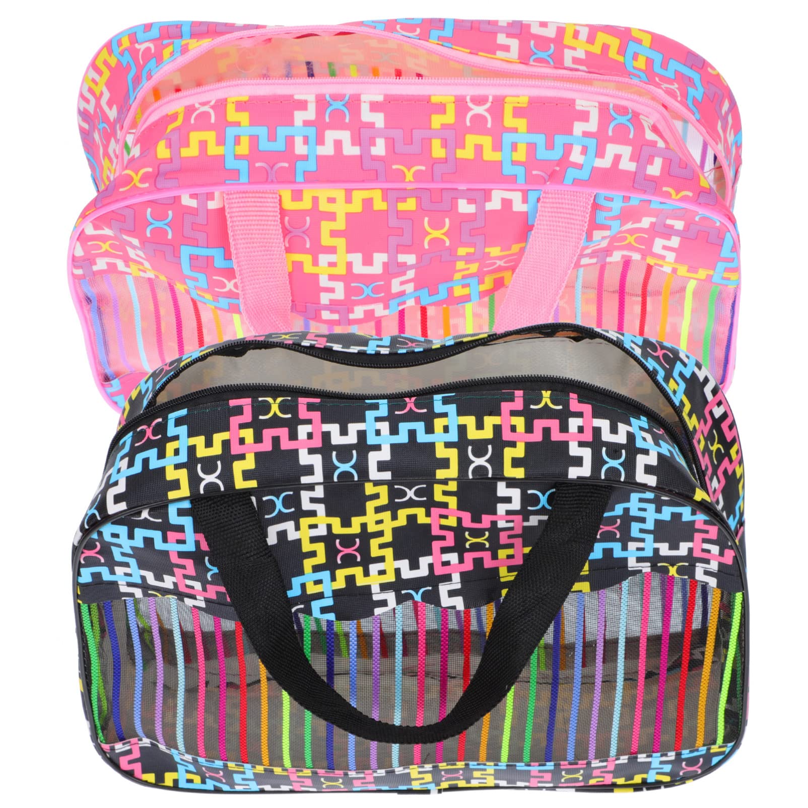 FOMIYES Hanging Travel Toiletry Bag for Women - 2 Pack Waterproof Cosmetic Organizer with Clear Wash Bag & Mesh Storage | Perfect for Vacation, Gym, Camping & Business Trips