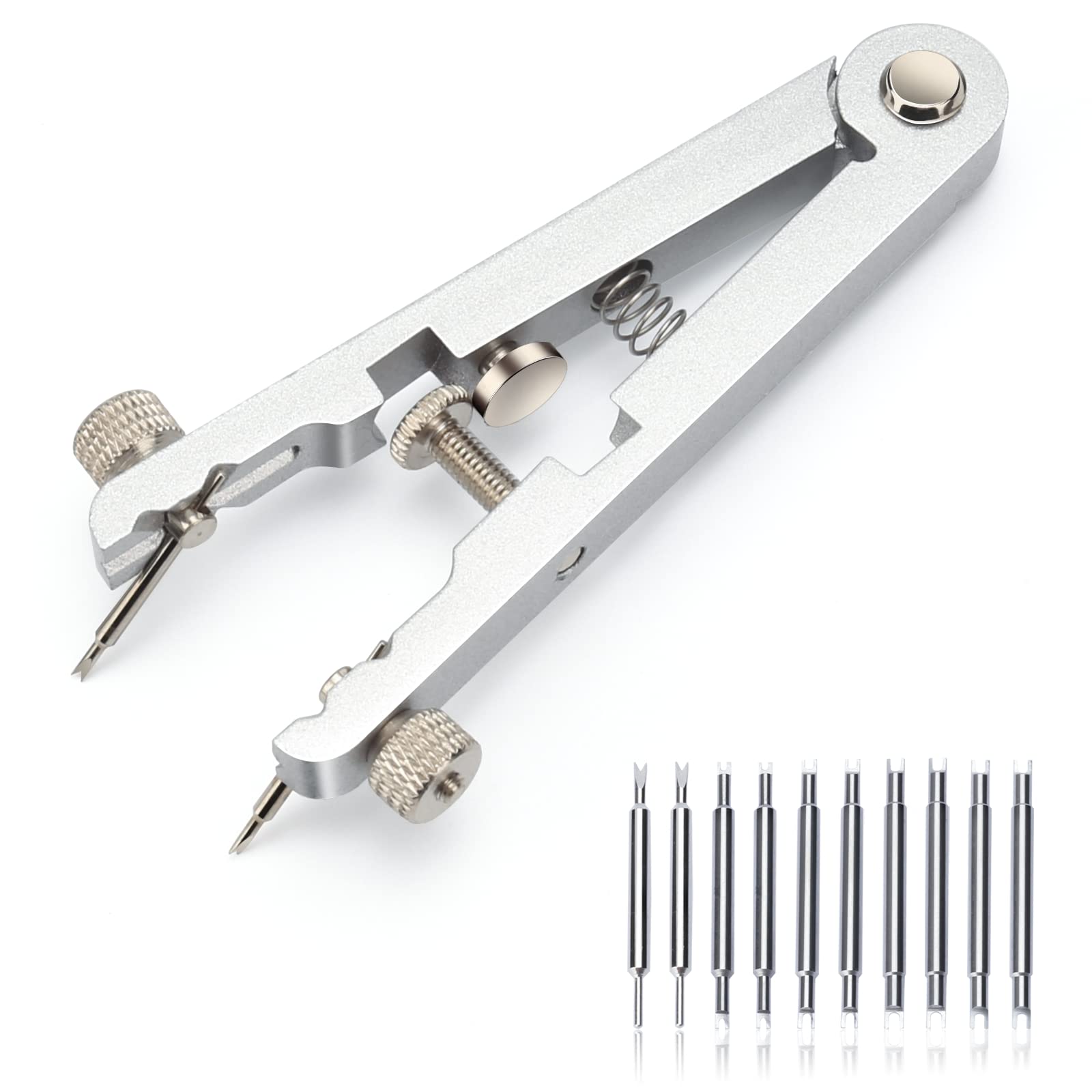 Watch Spring Bar Pliers Tool Kit with 8 Durable Tips Pins, Professional Spring Bar Tweezers for Bracelet Strap Band Removal & Link Adjustment - Ideal for Watch Repair, Maintenance & DIY Jewelry Projects