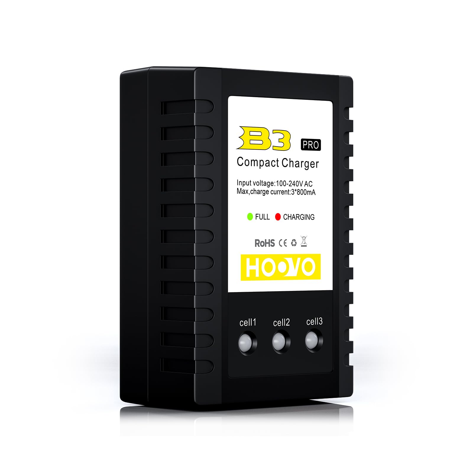 HOOVO B3 PRO Lipo Battery Charger for 2S-3S 7.4V-11.1V RC Drone Batteries - Compact Balance Charger for RC Cars, Drones, and Airsoft Guns - Fast Charging with Safety Protection