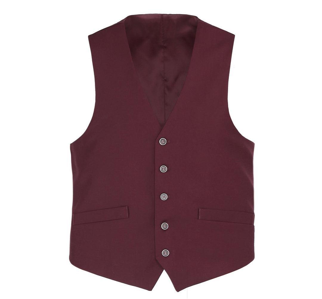Burgundy Suit Vest for Men - Premium Wool Blend Formal Waistcoat - Perfect for Weddings, Business Meetings & Special Occasions