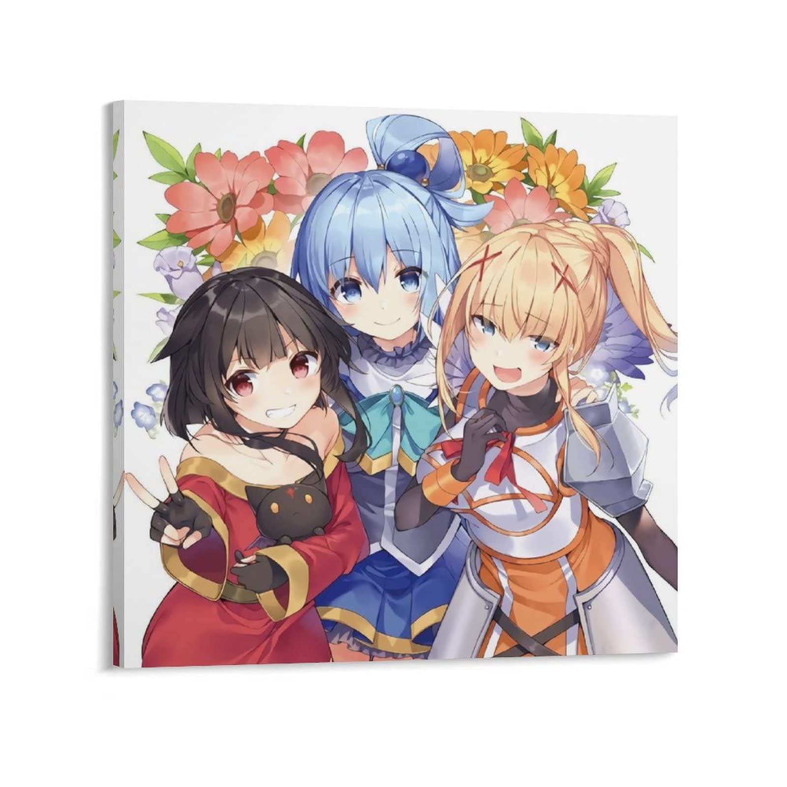 Anime Girl Konosuba Wall Art Poster - 24x24 Inch (60x60cm) Canvas Painting for Living Room & Bedroom Decor - Perfect for Anime Fans & Home Decoration