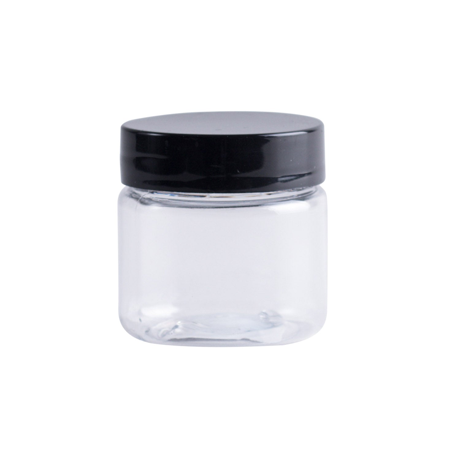 Clear Plastic Tall Jar with Black Lid - Airtight Food Storage Container for Kitchen Pantry Organization, Spices, Dry Goods & Bulk Snacks | Ideal for Home, Office & Restaurant Use