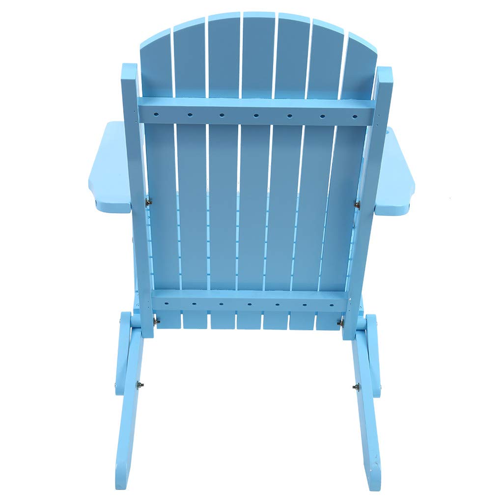 Melupa Solid Wood Folding & Reclining Adirondack Chair - Outdoor Courtyard Patio One-Seat Curved Bench for Garden, Poolside & Backyard Relaxation