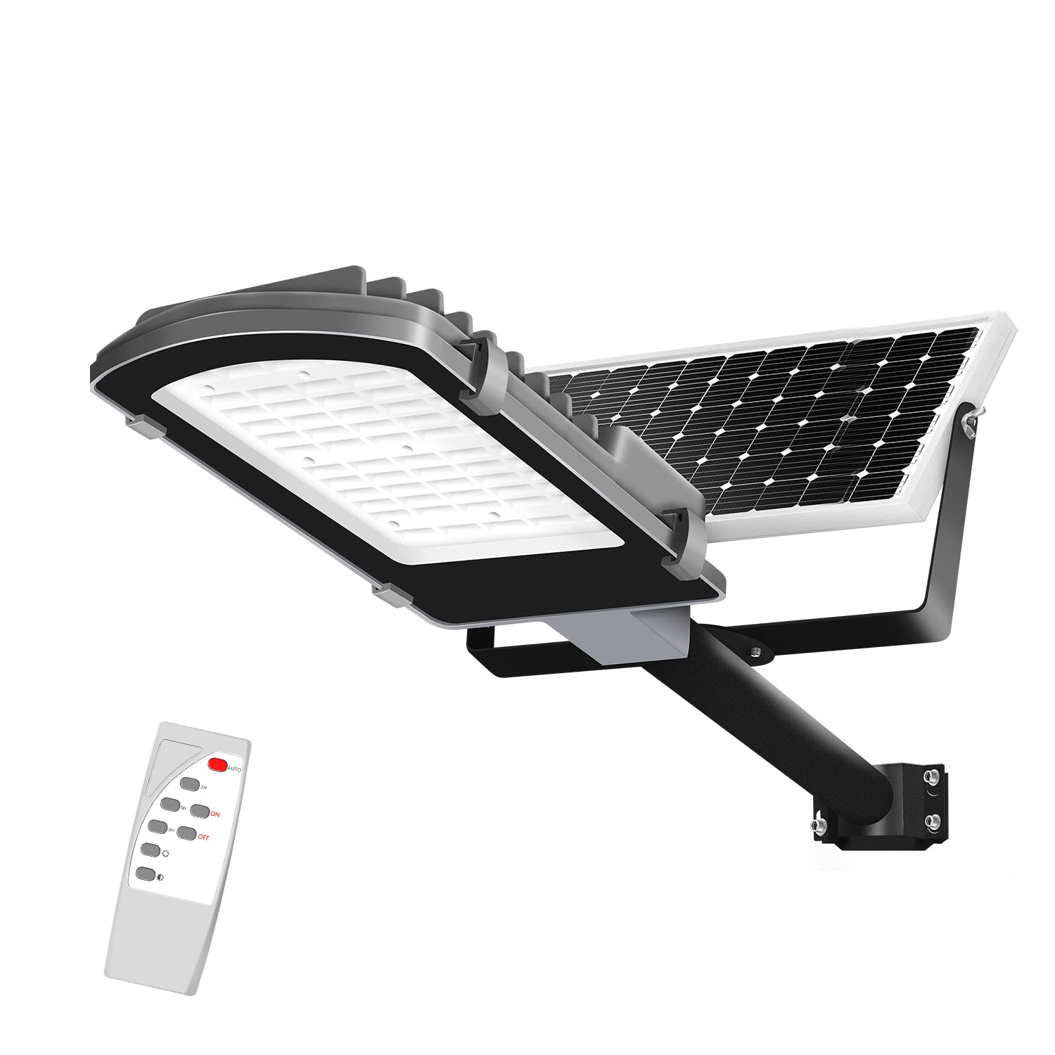 Gebosun 200W LED Solar Flood Light Outdoor - IP65 Waterproof Dusk to Dawn Security Light - 6000K Bright White for Yard, Garden, Warehouse, Pool, Pathway, Basketball Court - Perfect for Nighttime Safety & Energy Savings