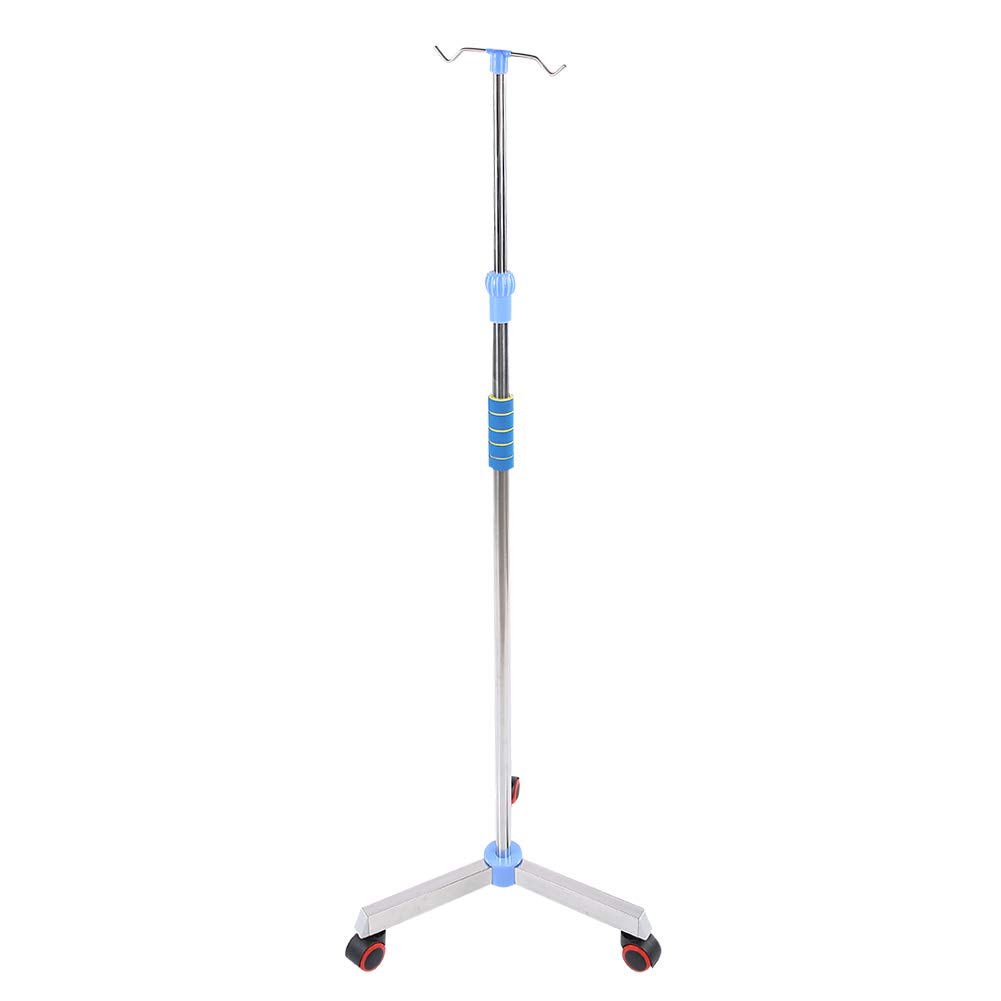 Adjustable IV Drip Stand 42.9-80.7 Inches with 2 Hooks & Wheels - Stainless Steel IV Pole for Hospital, Clinic & Home Care - Perfect for Medical Infusion Therapy & Patient Mobility