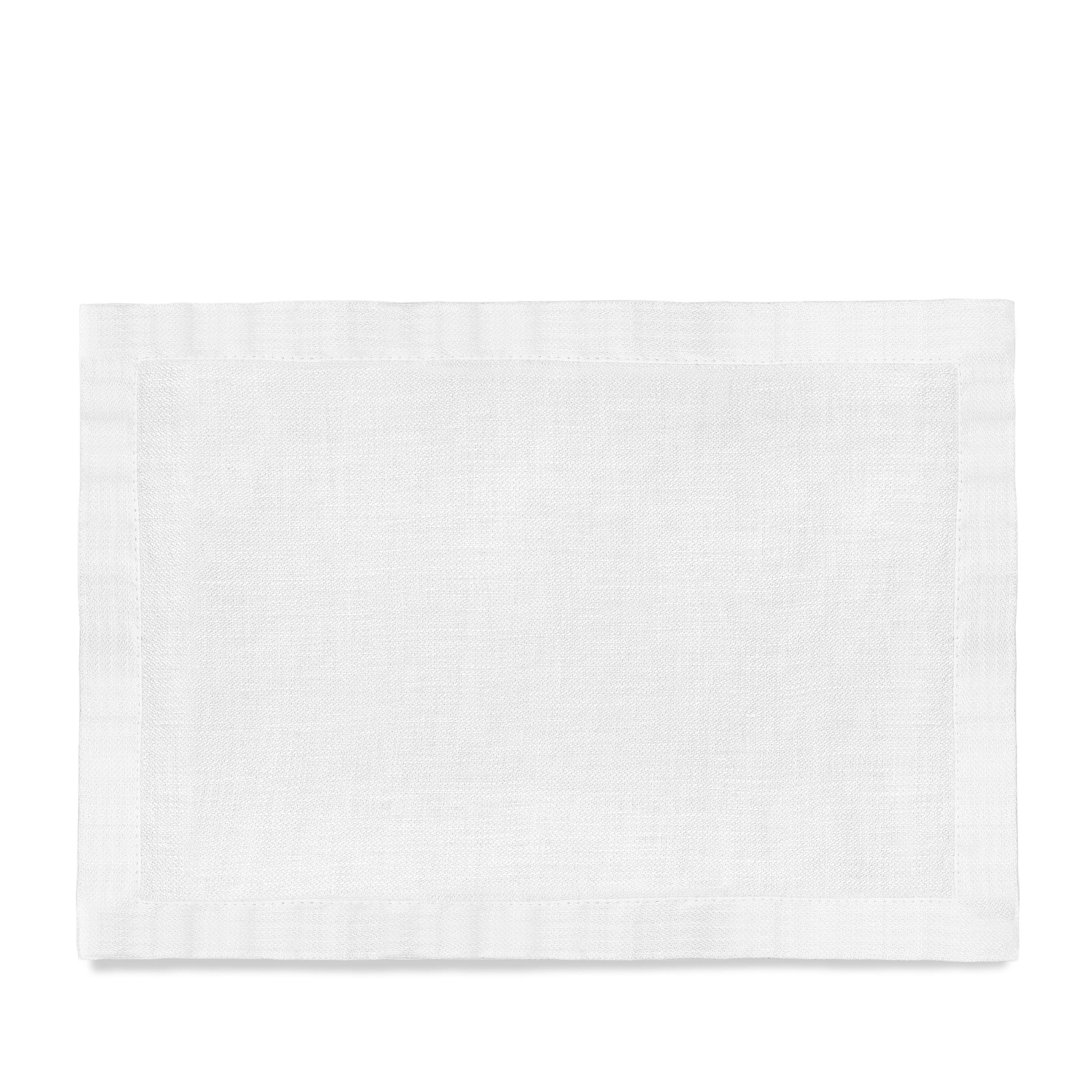 Premium Linen Sateen Placemats Set of 4 - Luxurious White Table Mats for Dining, Elegant Dinner Party Decor, Washable Place Settings for Home & Restaurant Use
