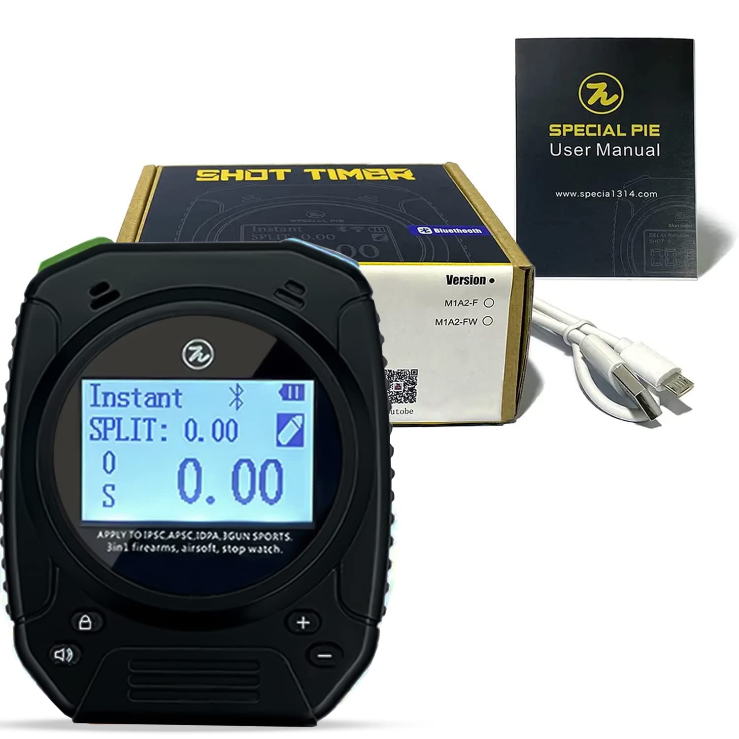 Design-Pie Shot Timer - Multifunctional Pistol & Rifle Training Timer for IPSC, IDPA, 3 Gun Competitions - Dry Fire Practice & Shooting Drills (Black) - Perfect for Range Training & Competitive Shooting