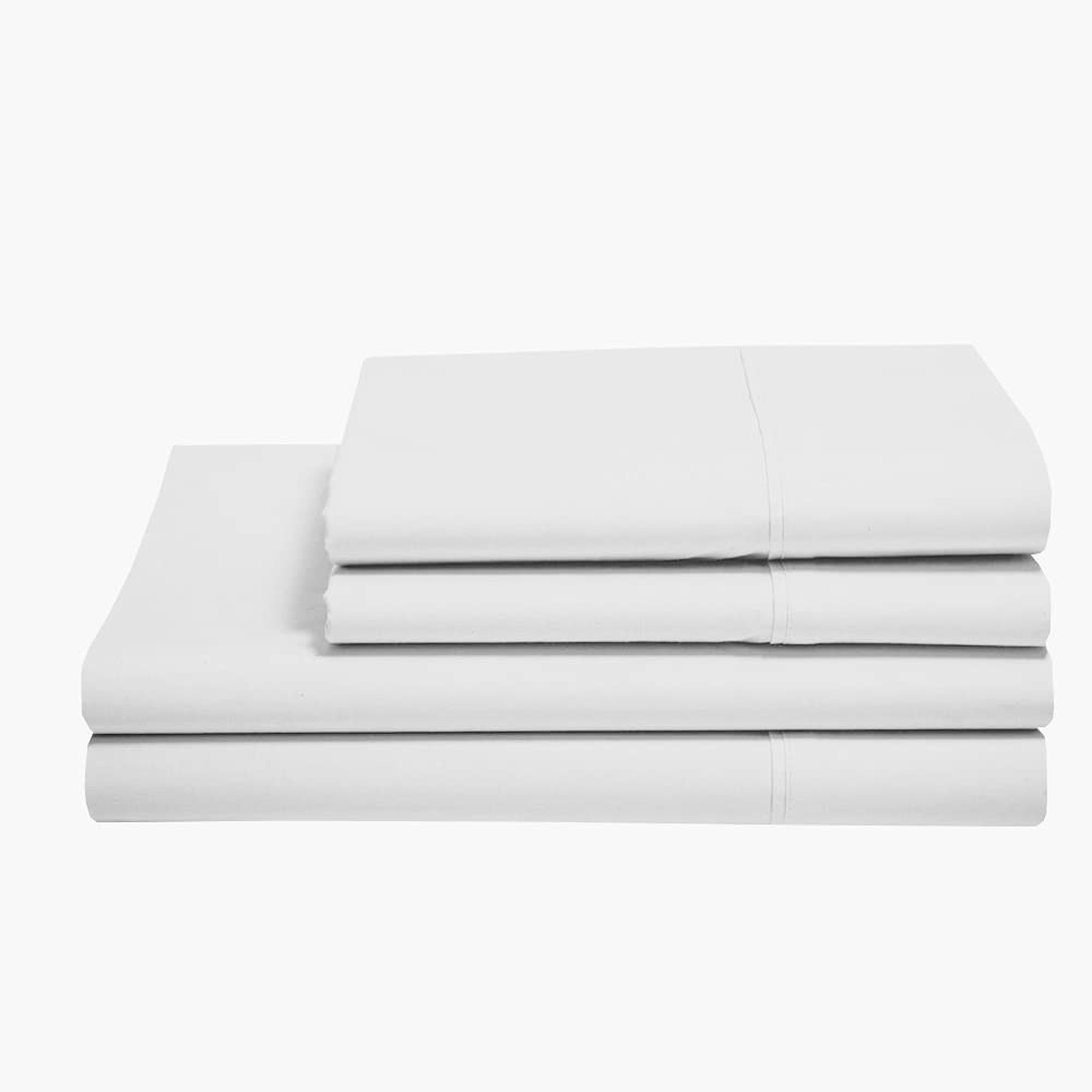 Premium 400 Thread Count California King Sheet Set - 4 Piece Ultra Soft & Breathable Long Staple Cotton Bedding with Deep Pockets - Cooling White Cal King Sheets for Luxurious Sleep & Hot Sleepers - Perfect for Master Bedrooms & Guest Rooms
