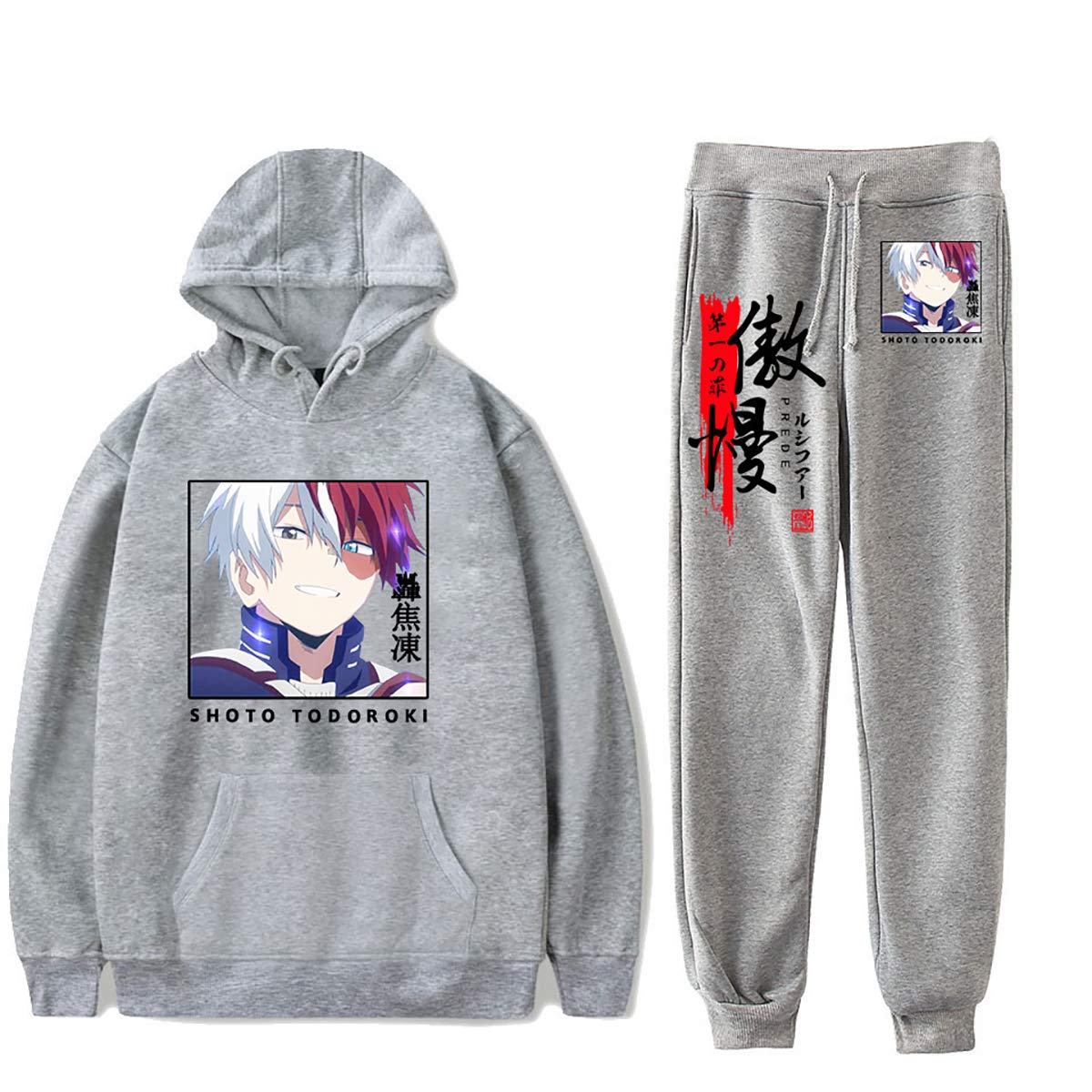 Anime Hoodie and Sweatpants Set for Men & Women - Casual Two-Piece Tracksuit Outfit - Perfect for Cosplay, Loungewear, and Street Fashion