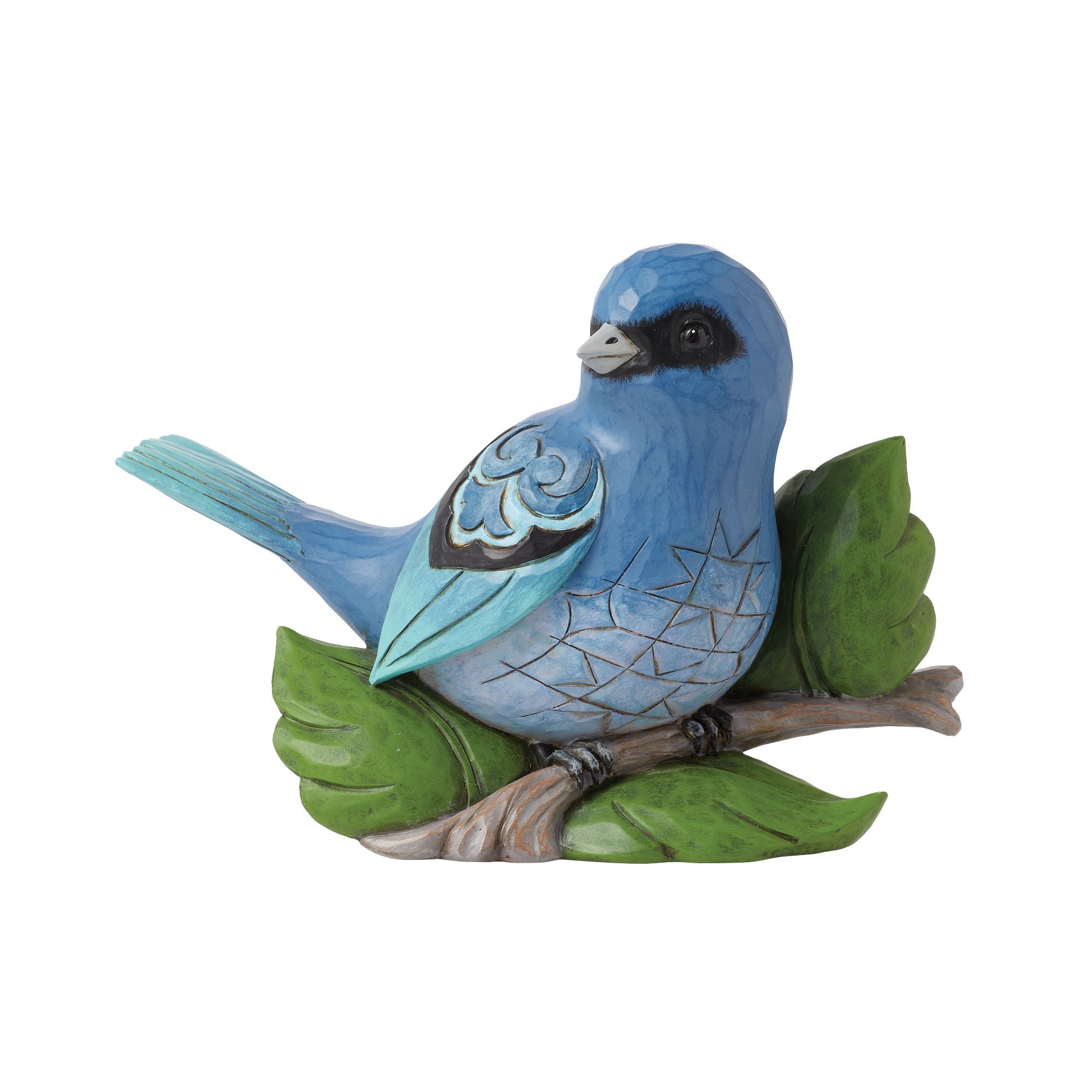 Indio Bunting Bird Figurine - Handcrafted Decorative Statue for Home & Garden Decor | Perfect for Bird Lovers, Nature-Themed Collections & Gift Giving