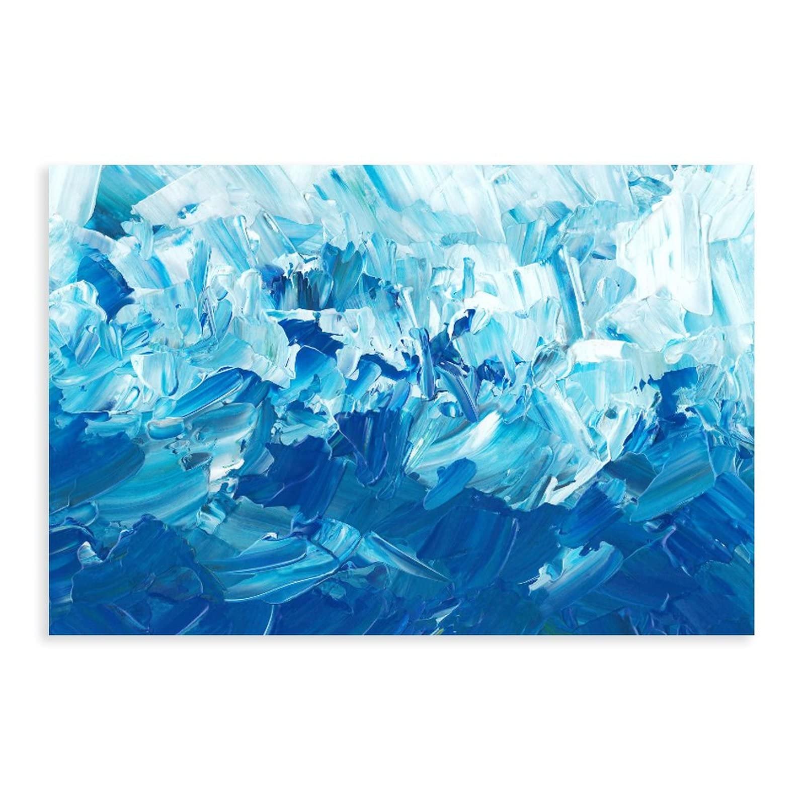 Abstract Wave Water Blue Background Canvas Wall Art Print - Modern Aesthetic Poster for Bedroom, Living Room & Office Decor | Perfect for Home, Dorm & Workspace Decoration