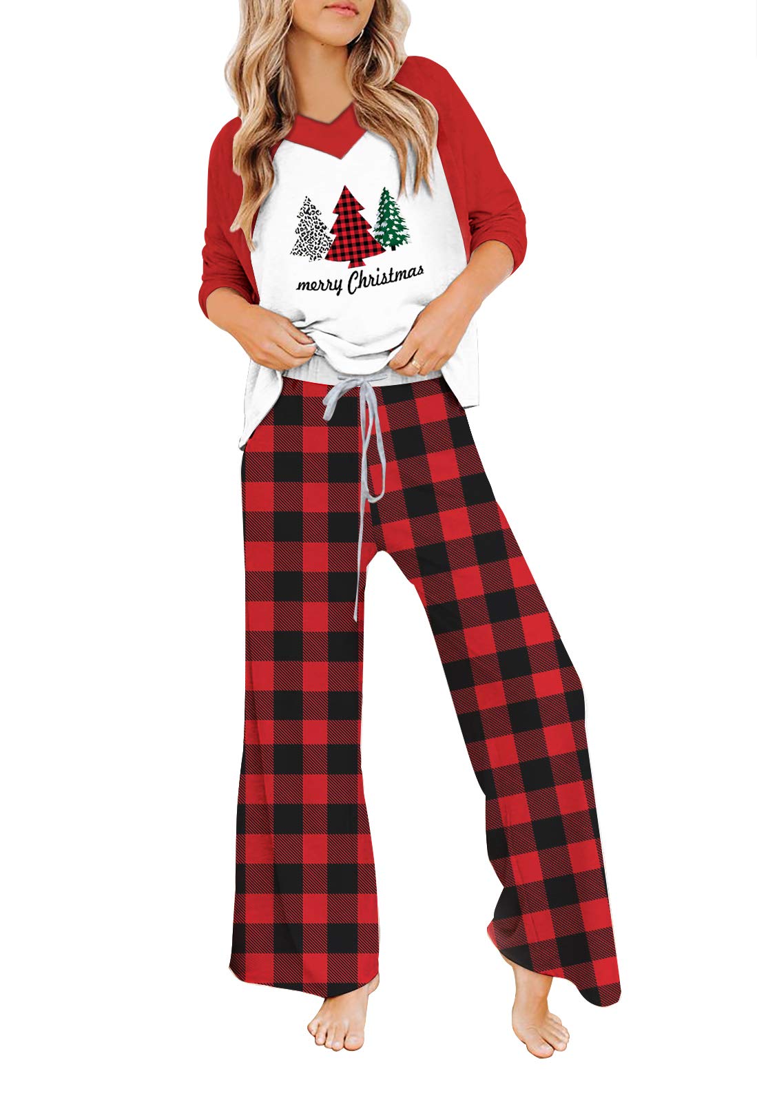 Women's Long Sleeve Pajama Set - Soft Christmas Sleepwear & Cozy Lounge Wear for Women - Perfect for Holiday Nights, Winter Relaxation and Gift Giving