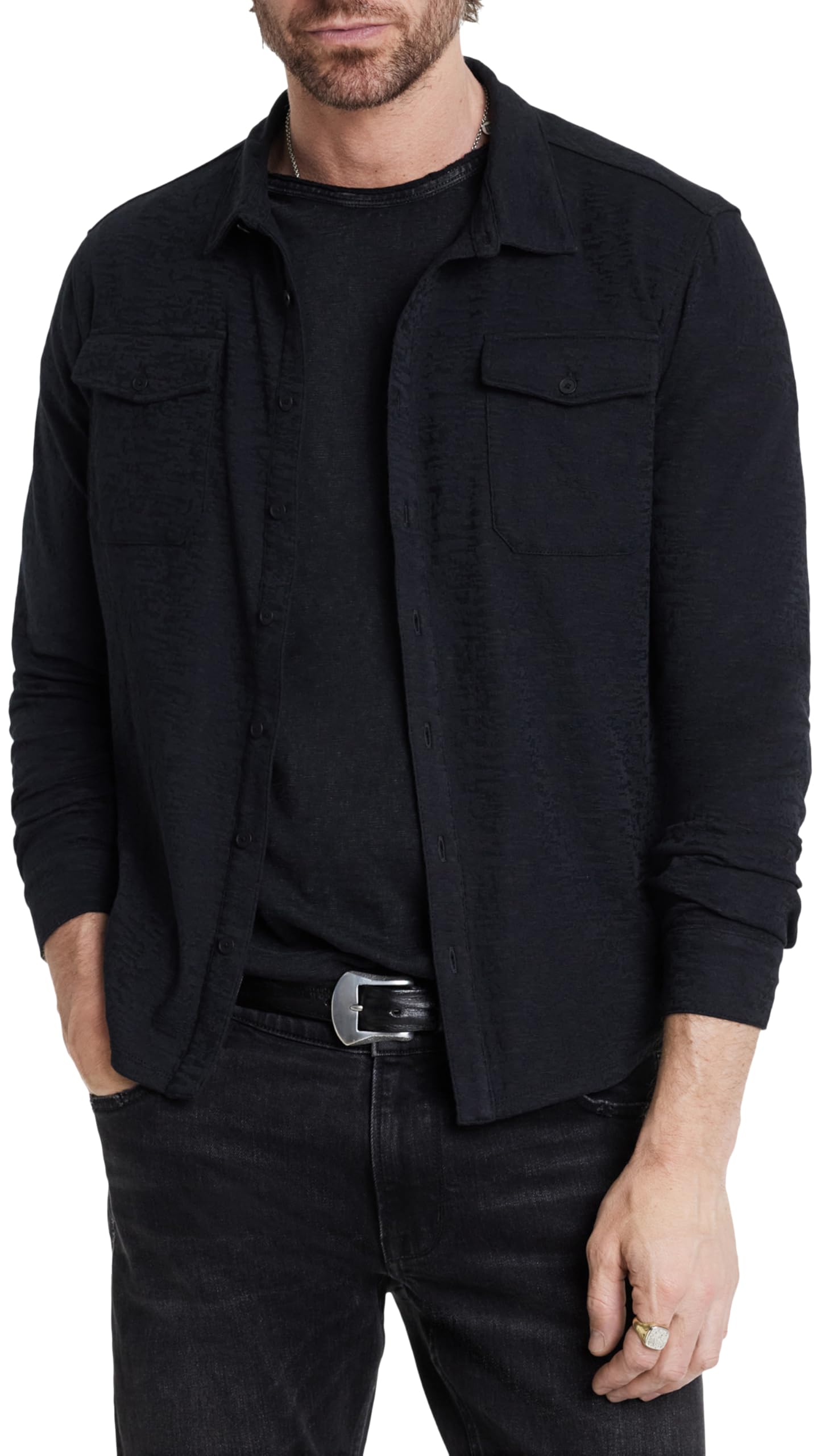 John Varvatos Men's Abuja Shirt - Premium Cotton Button Down Dress Shirt for Business & Casual Wear | Office, Date Night & Special Occasions
