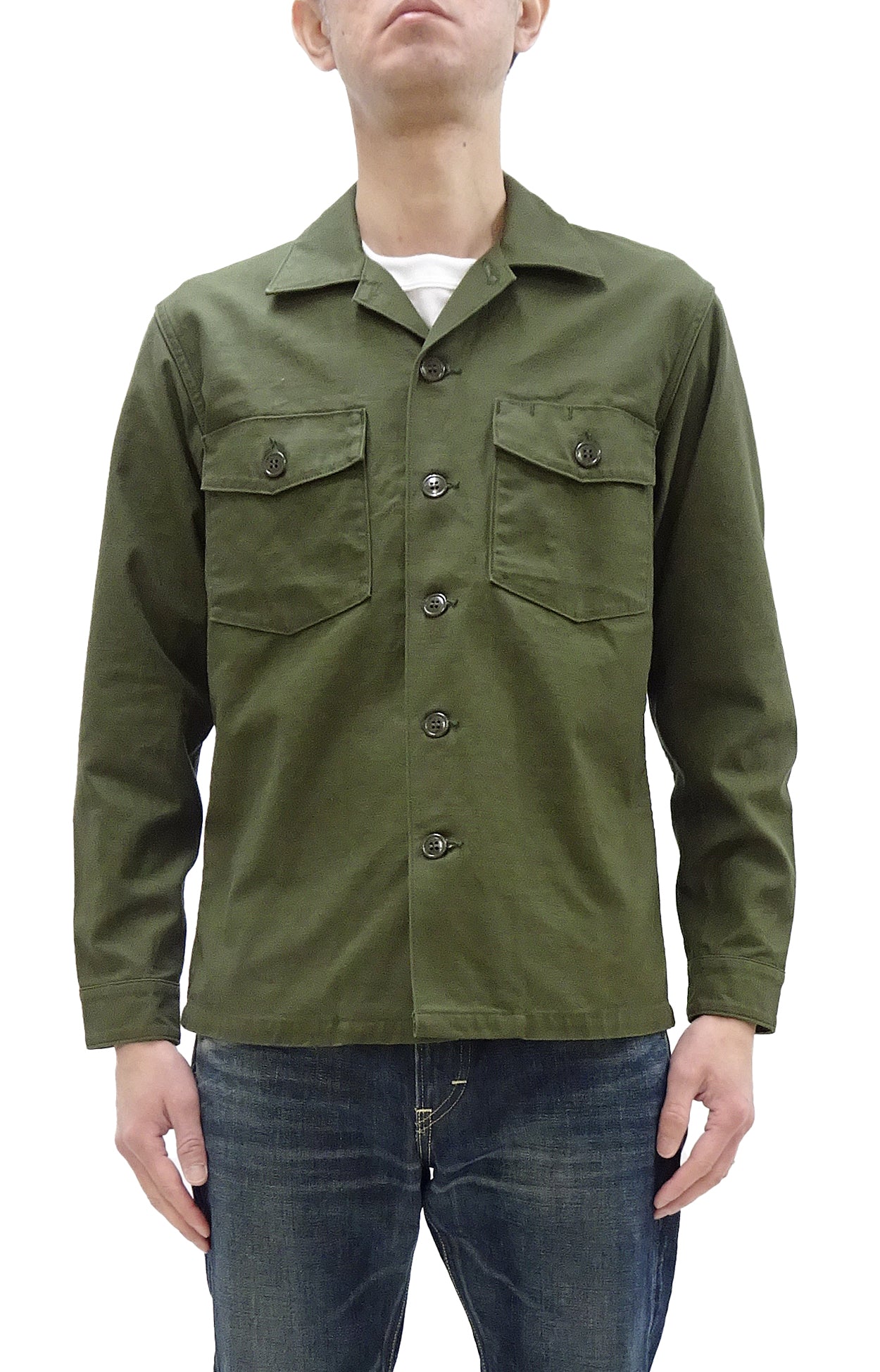 TOYS McCOY Men's Vintage Military Long Sleeve Shirt - U.S. Army OG 107 Utility Shirt Reproduction (TMS2504) in Olive Green | Perfect for Outdoor Adventures, Reenactments & Casual Wear