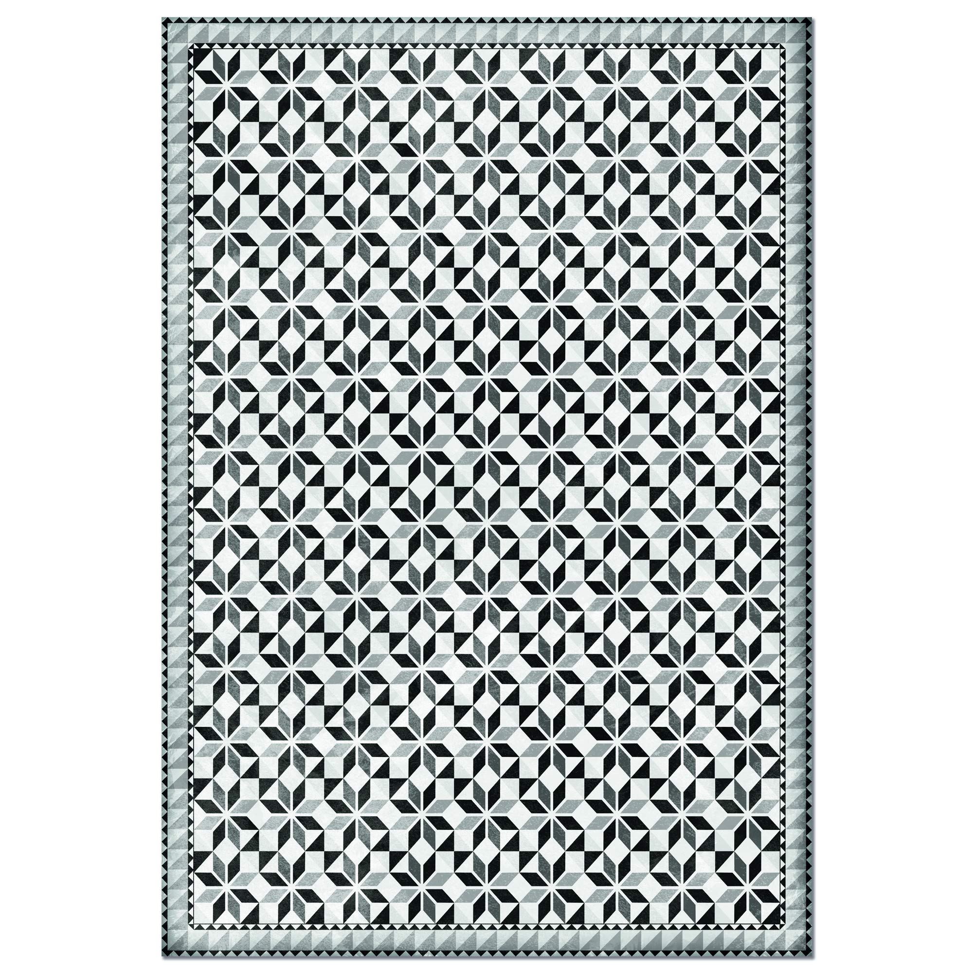 Non-Slip Vinyl Floor Mats with Mosaic Tile Pattern - Ultra-Thin, Durable & Easy to Clean - 54