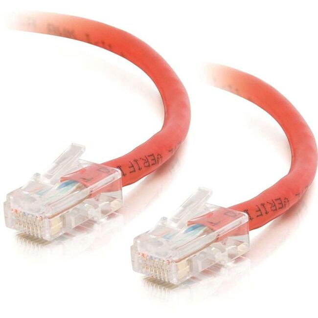 10Ft Cat5E Non-Booted Unshielded (UTP) Ethernet Crossover Patch Cable - Red | High-Speed Networking for Home, Office & Gaming Setup