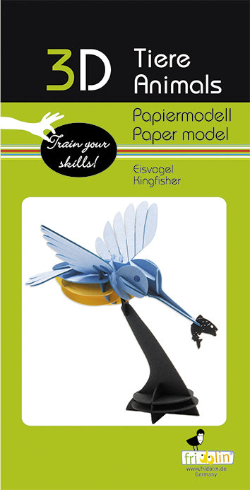 3D Kingfisher Paper Model Kit - DIY Bird Craft for Home Decor, Gifts & Educational Projects | Realistic Origami Kingfisher for Nature Lovers & Kids Activities