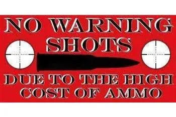 No Warning Shots Bumper Sticker - Funny Car Decal for Political Satire & Free Speech Support - Perfect for Cars, Trucks & Laptops