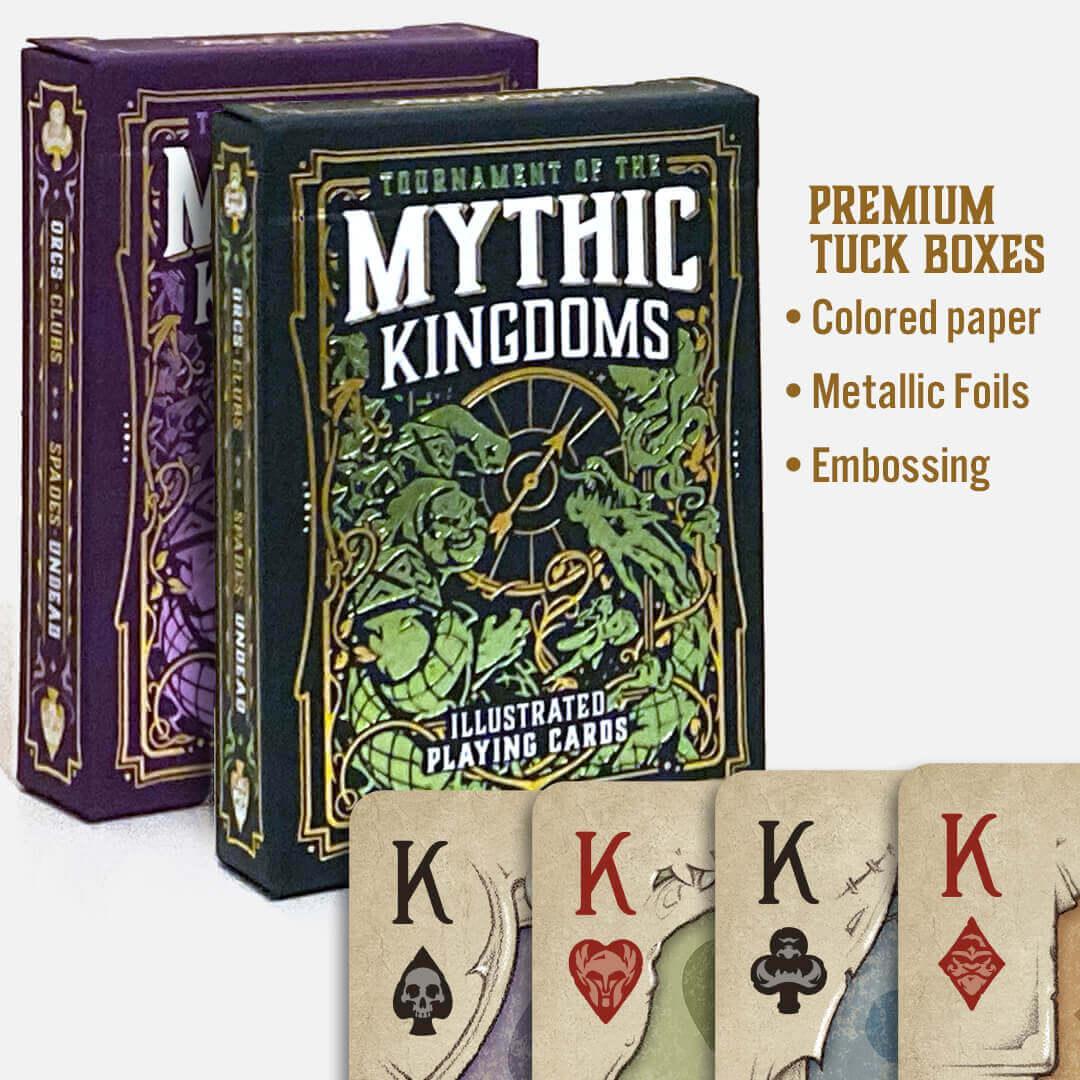 Mythic Kingdoms Premium Playing Cards Set - Fantasy-Themed Deck for Poker, Magic Tricks & Collectors | Perfect for Game Nights & Gifts