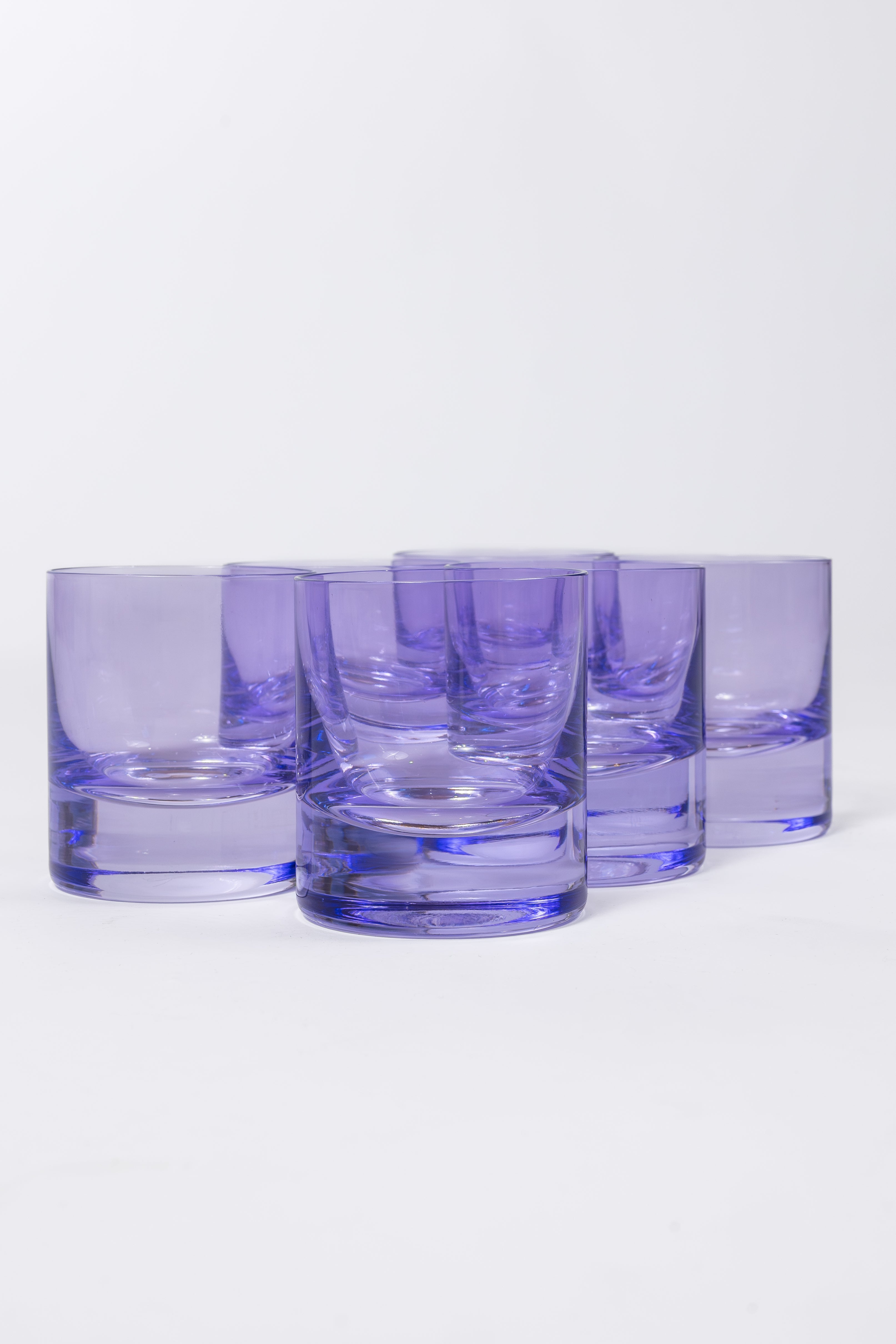 Estelle Colored Rocks Glass Set of 6 - Elegant Lavender Tumbler Glasses for Cocktails, Whiskey & Iced Drinks - Perfect for Home Bar, Parties & Gift Giving