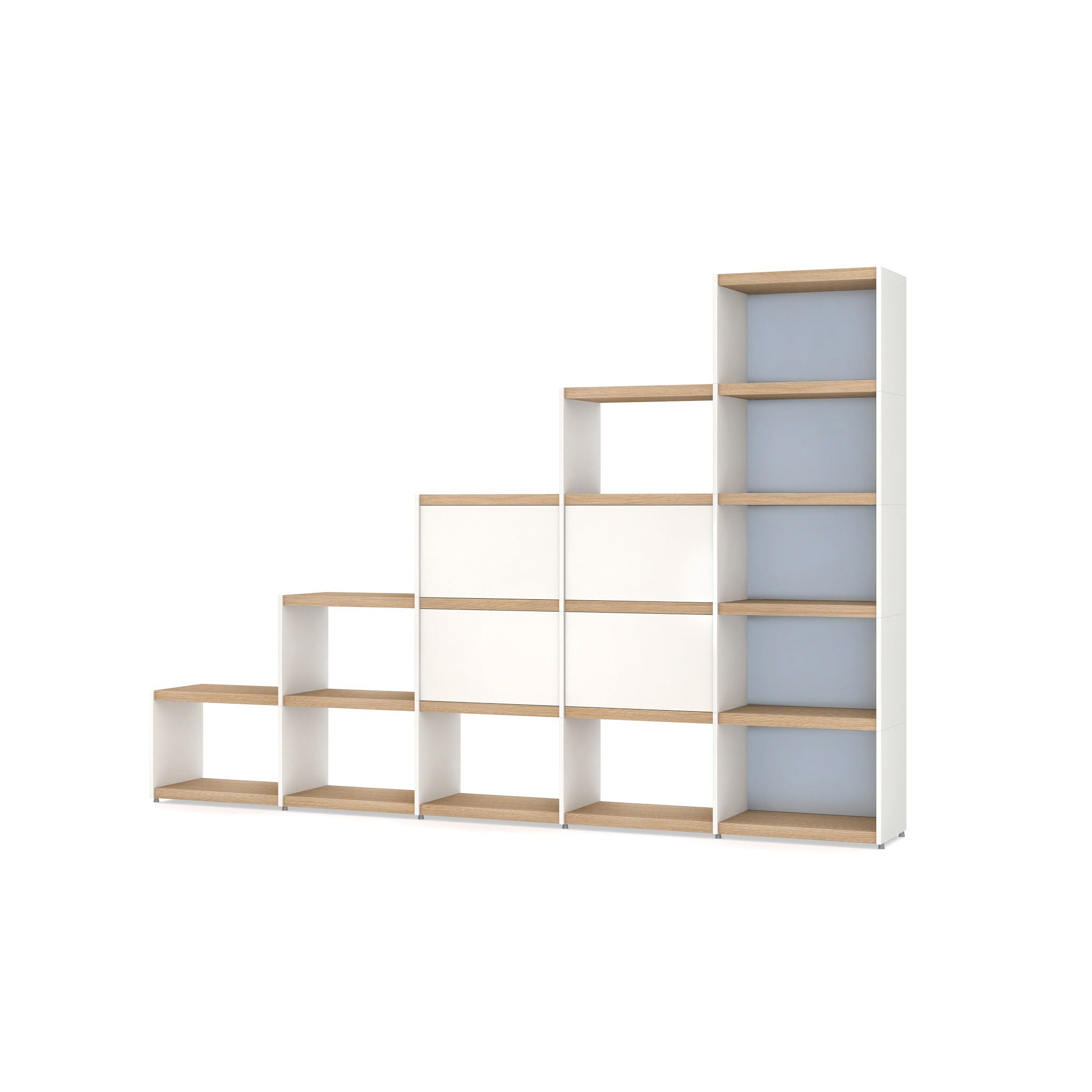 YOMO 5x5 Modular Bookshelf with Accessories - Customizable Storage Solution for Home, Office & Kids Room Organization