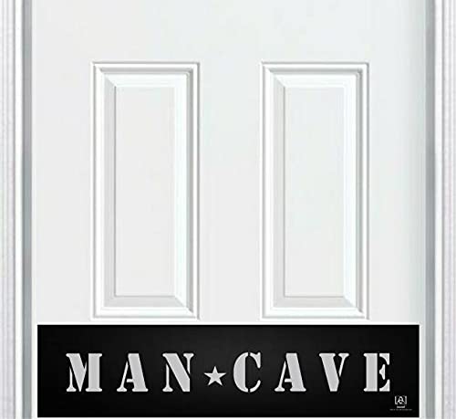 Engraved Man Cave Door Kick Plate - Satin Black Aluminum for Home & Office